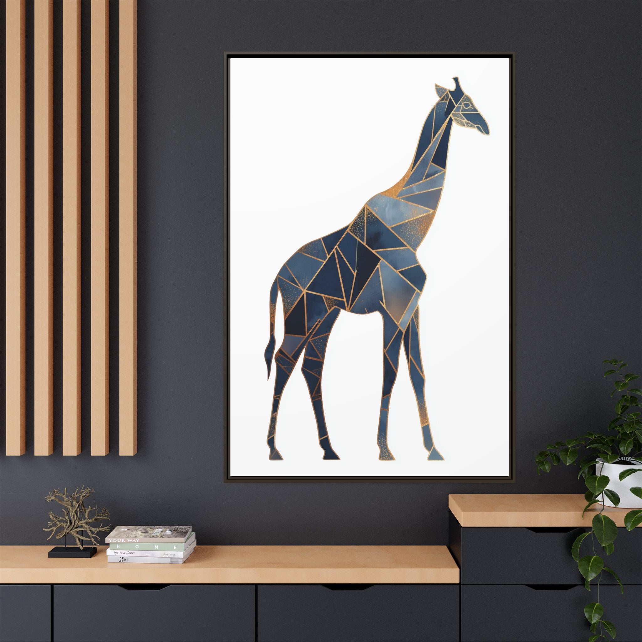 Geometric Giraffe Framed Print : Polygonal Wildlife Art, Modern Mosaic Design   |  Personalized & Custom Orders Available