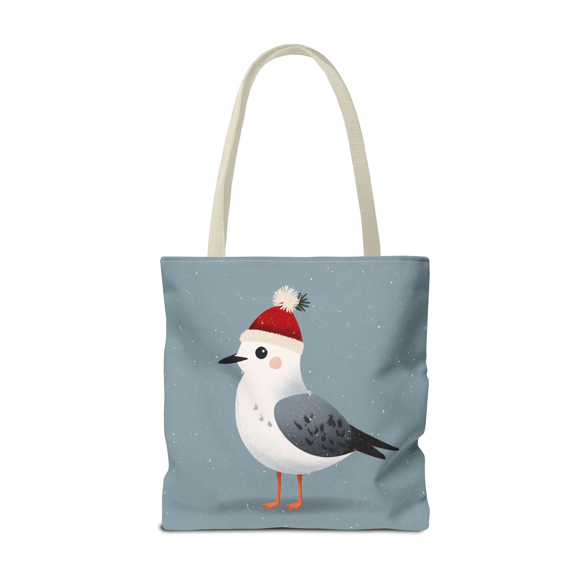 Christmas Seagull Tote Bag, Holiday Shopping Bag, Eco-Friendly Gift Bag, Cute Coastal Accessories, Winter Tote for Bird Lovers