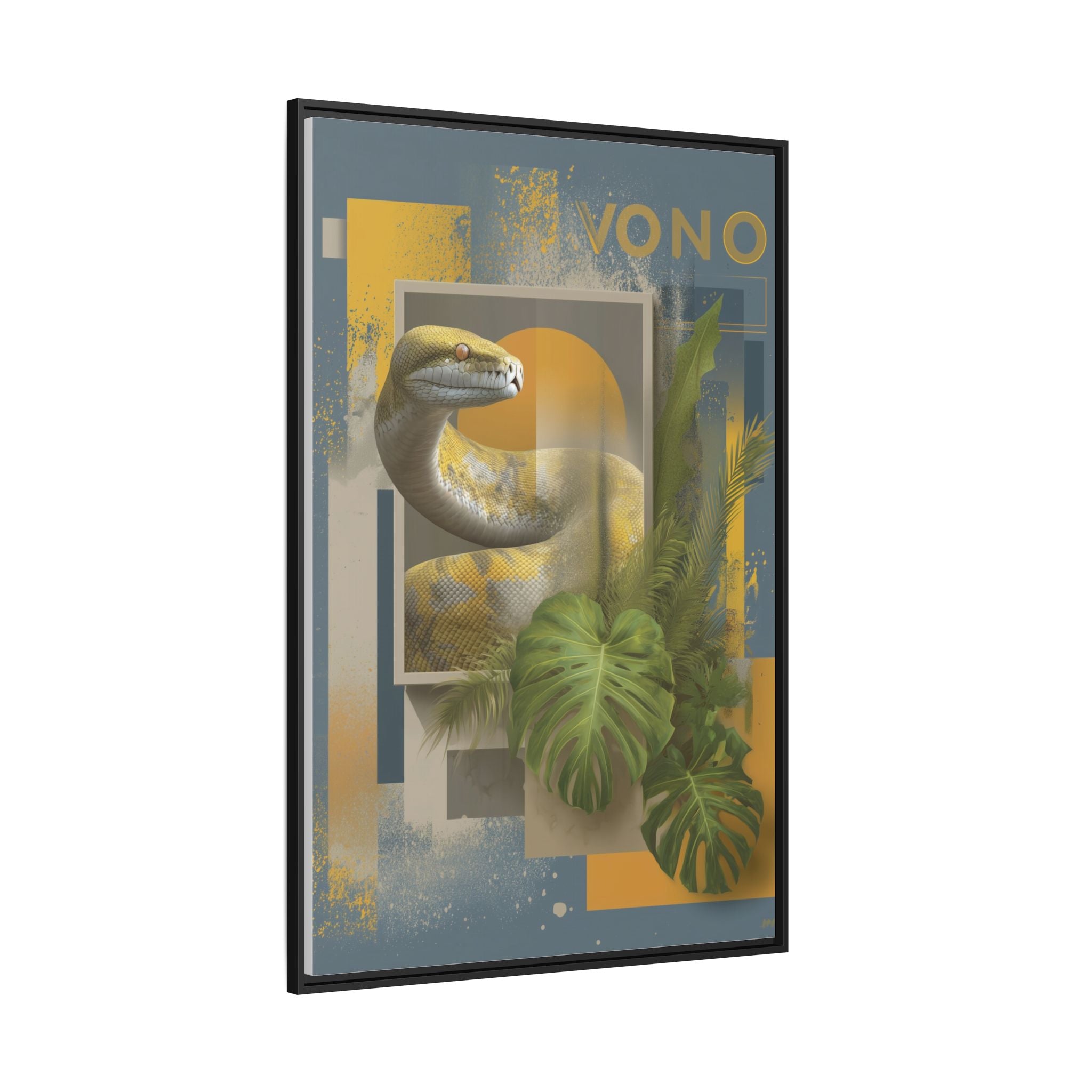 Serpent of Geometric Dimensions: Tropical Vono Design, Abstract Wildlife Art   |  Personalized & Custom Orders Available