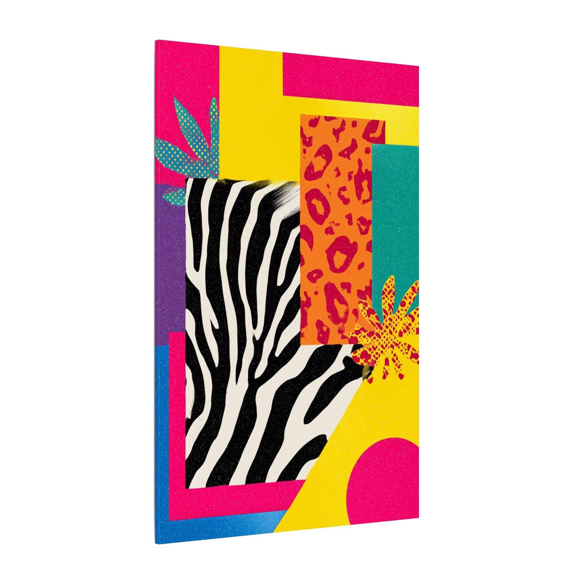 Copy of Pop Geometry: Zebra Leopard Fusion, Geometric Color Block, Modern Abstract Design   |   Custom Orders Accepted