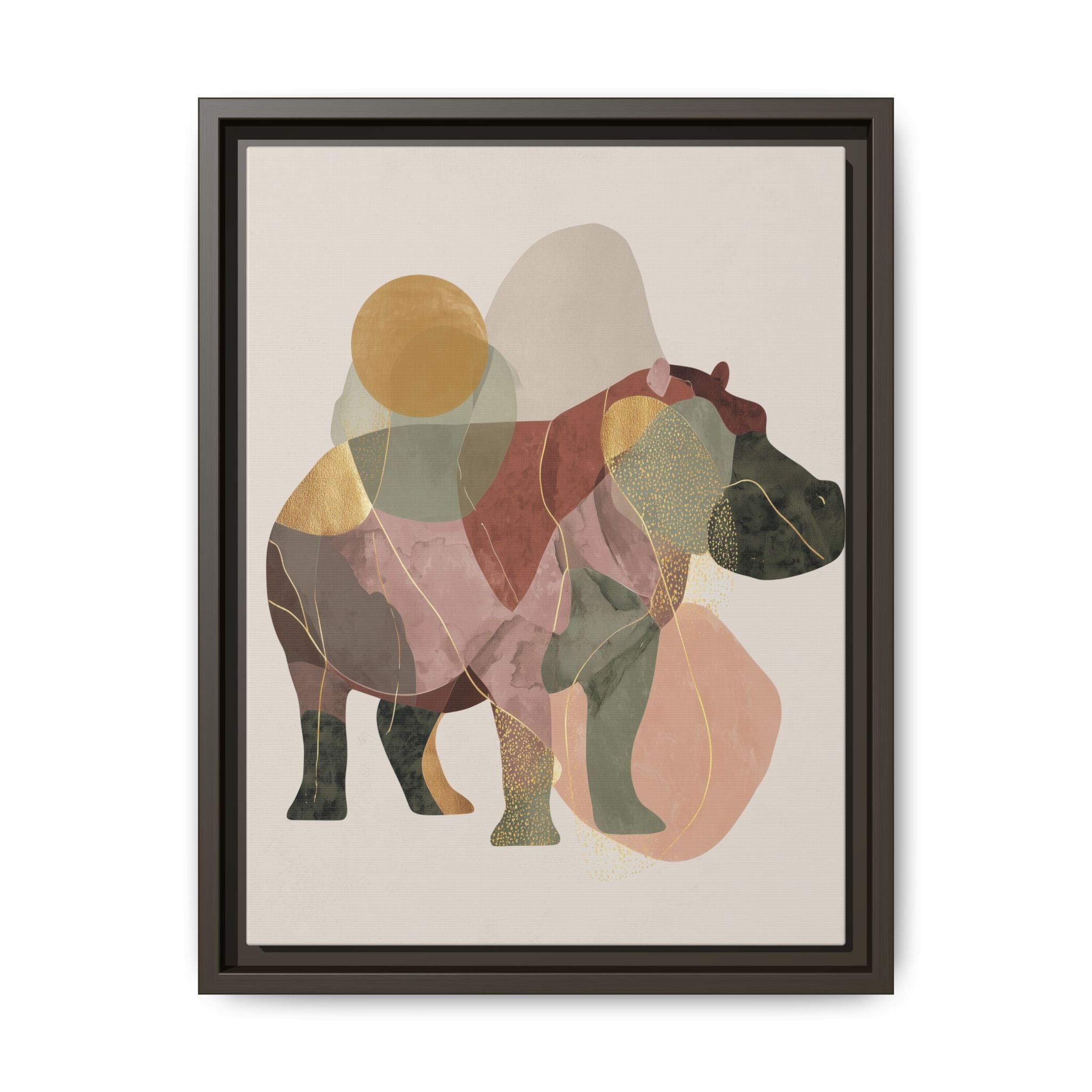 Geometric Hippo: Abstract Animal Art, Modern Watercolor Shapes   |  Personalized & Custom Orders Available