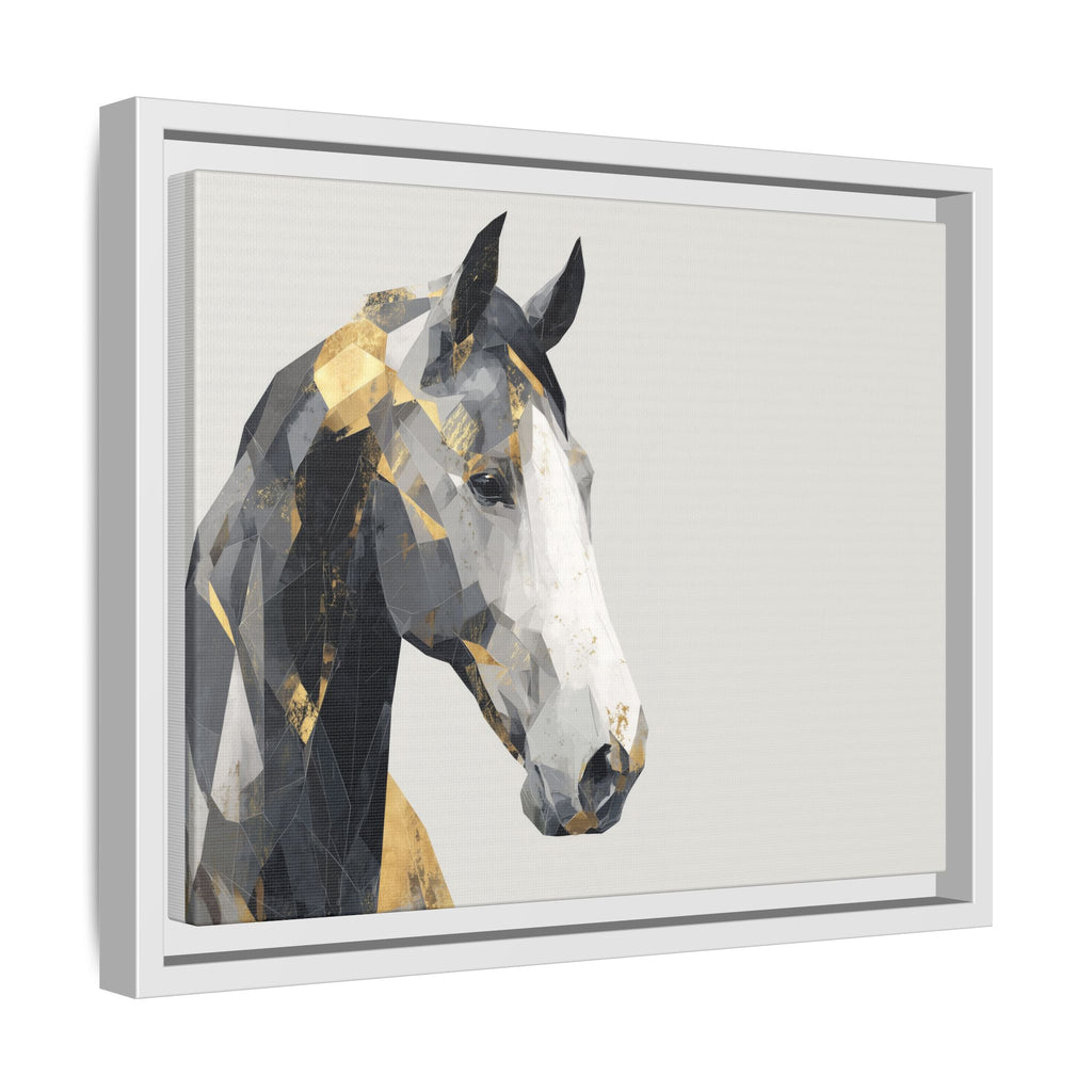 Geometric Stallion: Cubist Equine Art, Modern Metallic Polygonal Design   |  Personalized & Custom Orders Available