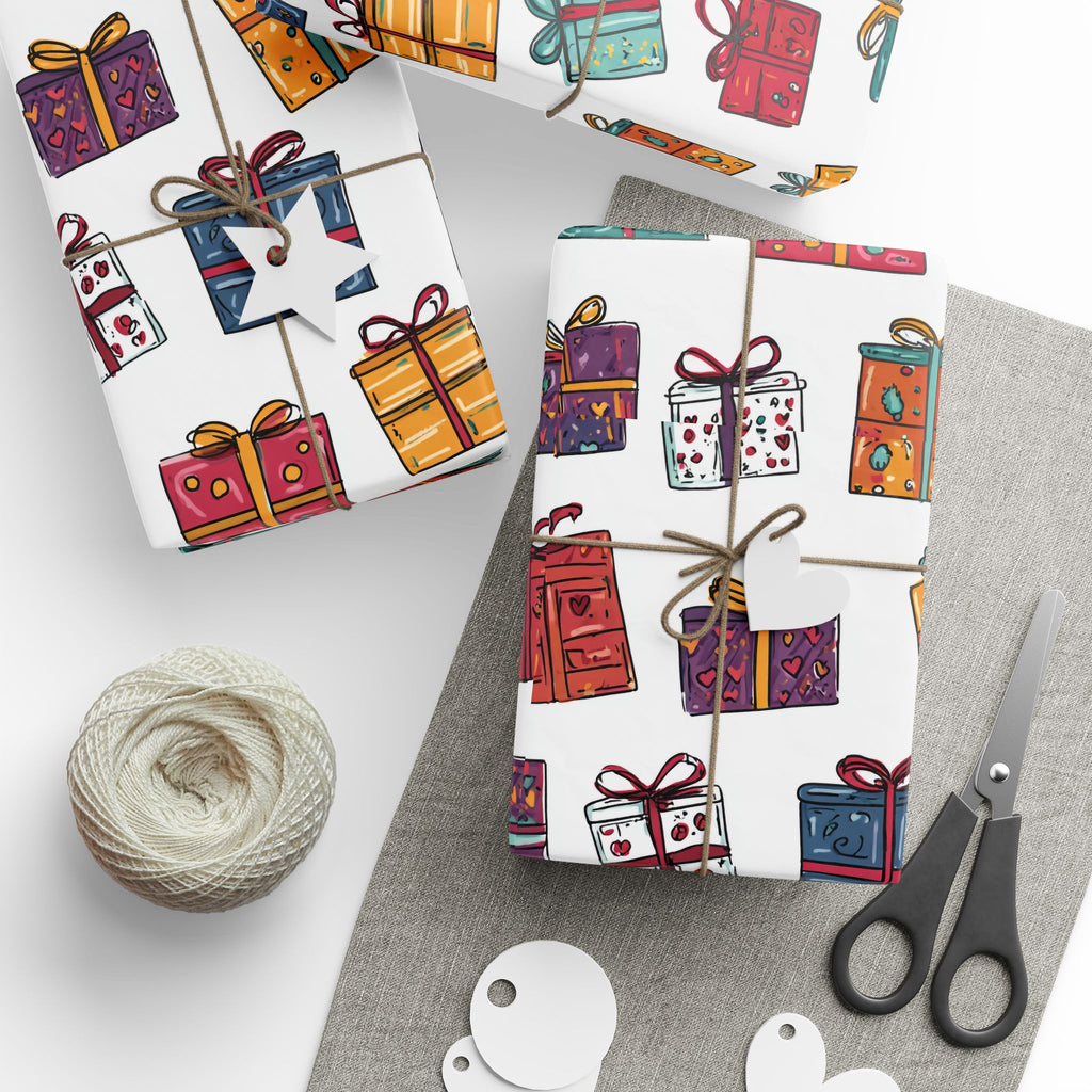 Colorful Gift Wrapping Papers, Holiday Decor, Birthday, Christmas, Party Supplies, Festive Gift Wrap