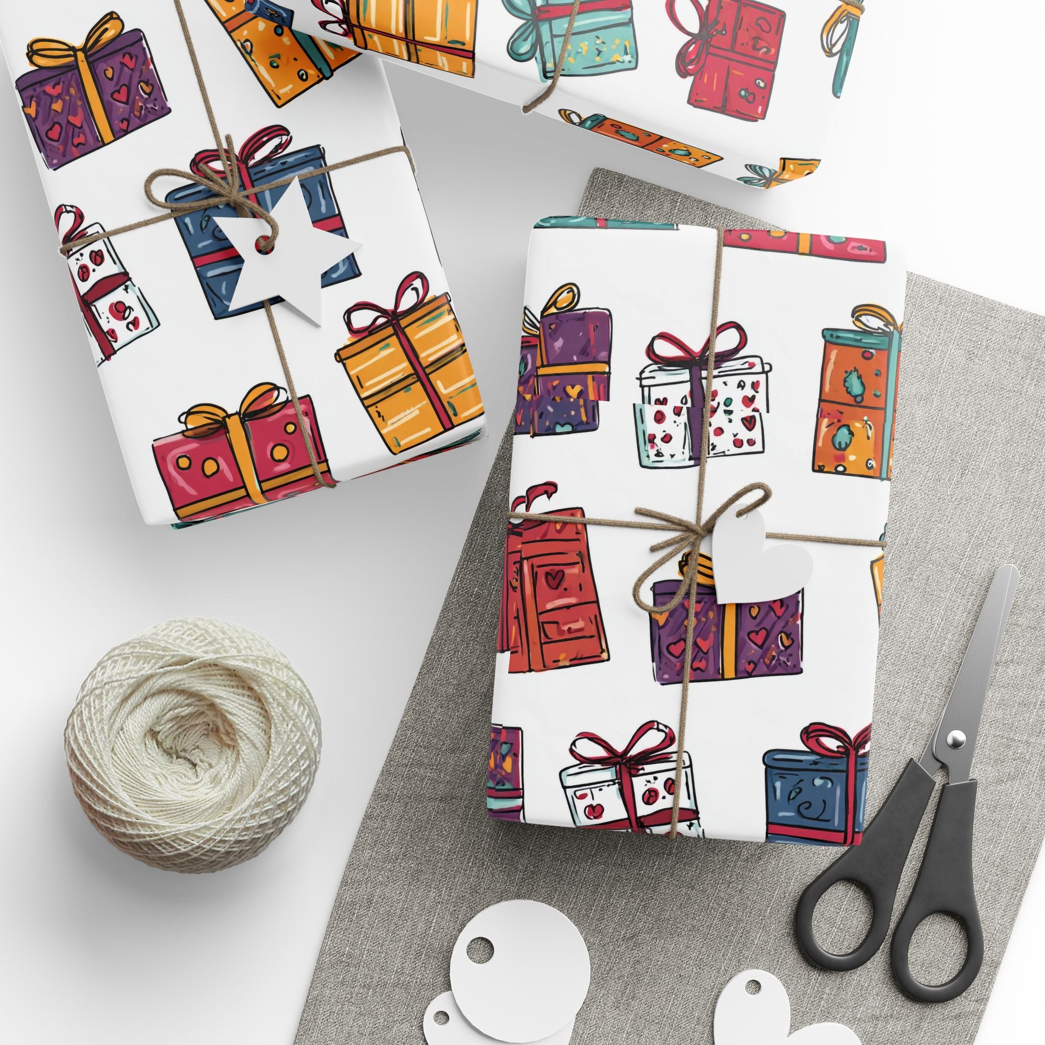 Colorful Gift Wrapping Papers, Holiday Decor, Birthday, Christmas, Party Supplies, Festive Gift Wrap