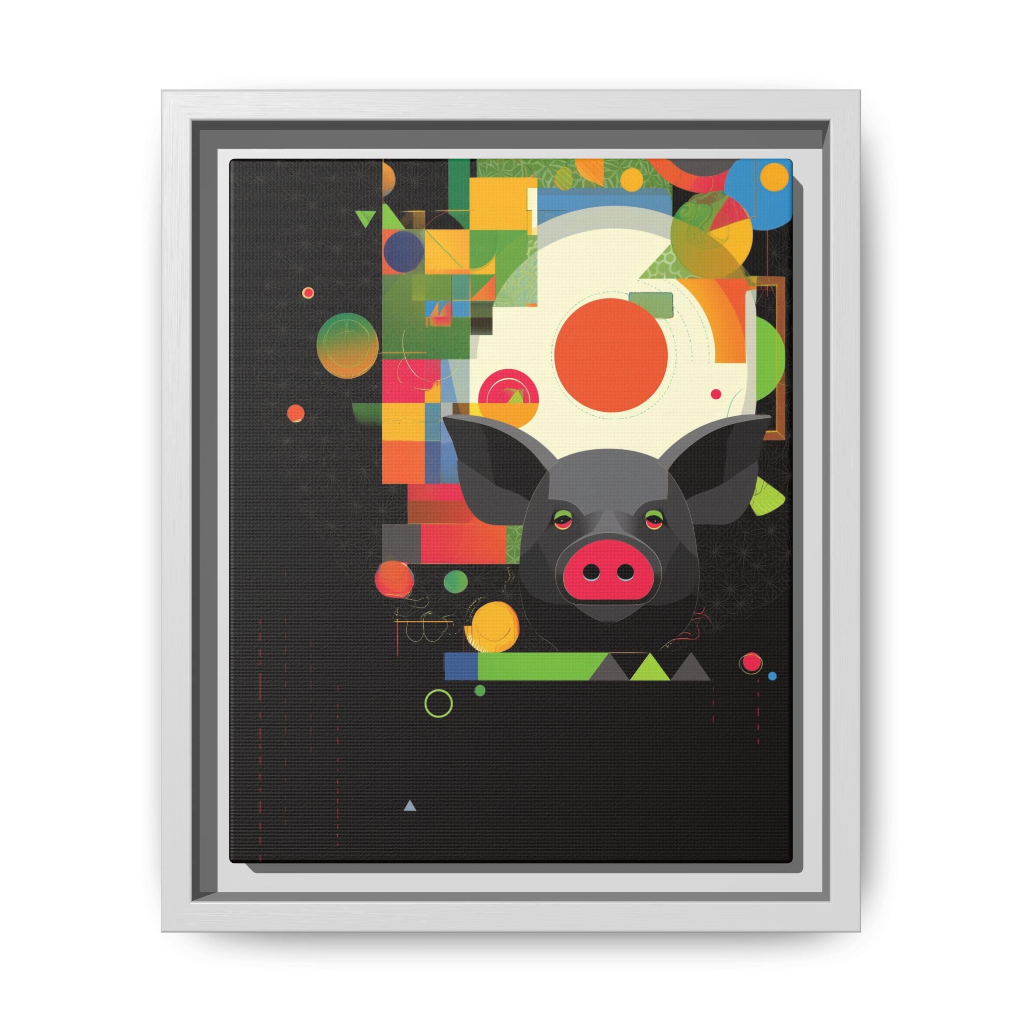 Prismatic Pig: Geometric Abstract Design, Digital Graphic Art Illustration   |    Custom Orders Available
