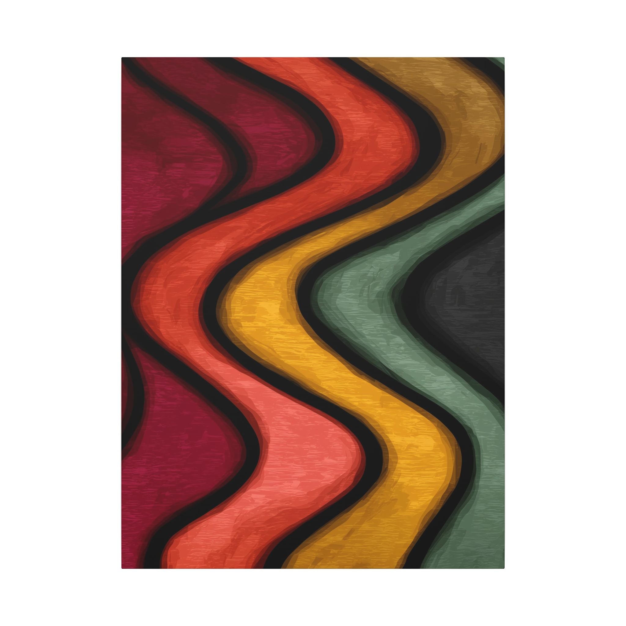 Autumnal Waves: Sinuous Organic Abstractions, Warm Color Landscape, Rhythmic Painterly Flow   |   Custom Orders Accepted