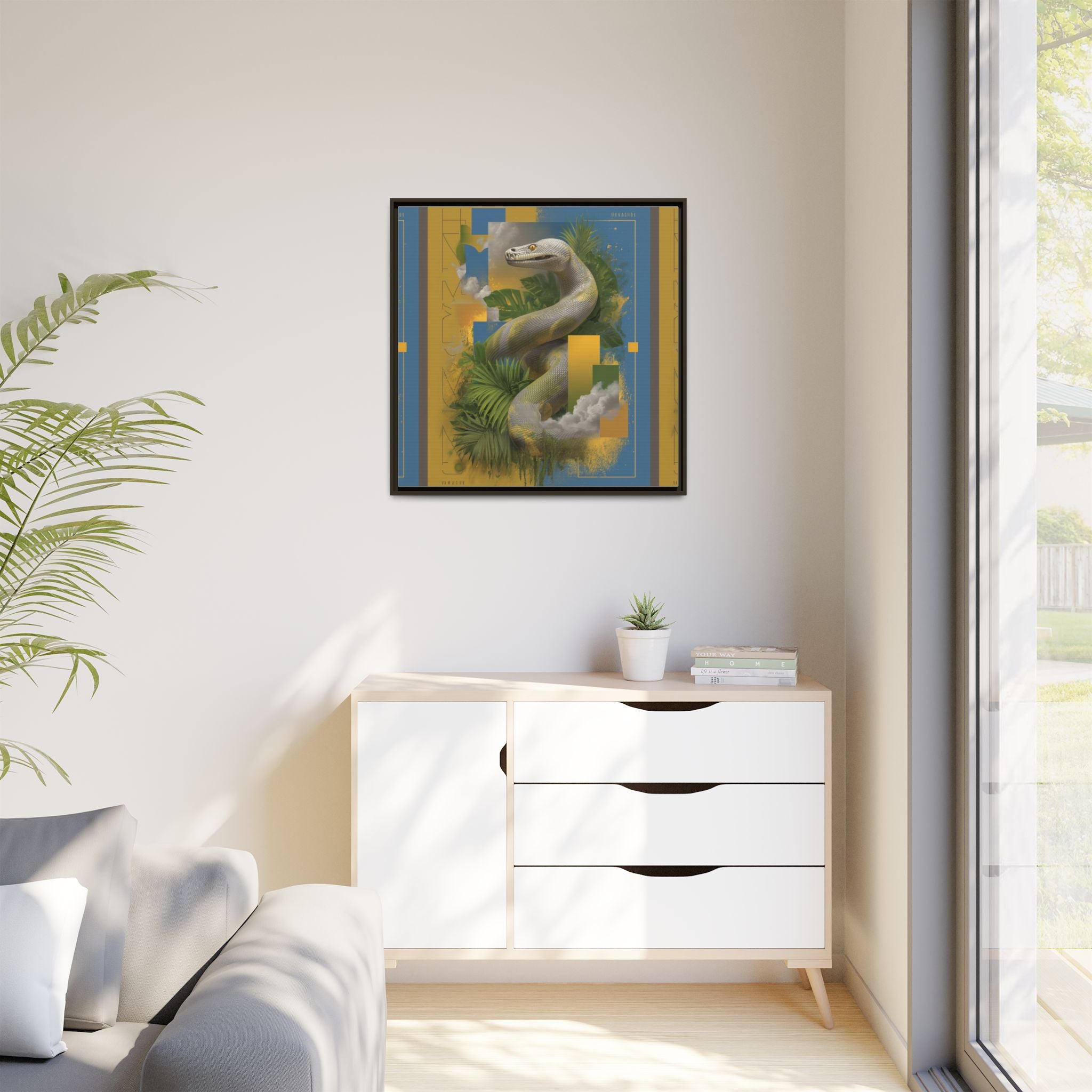 Serpent of Surreal Geometries: Tropical Hyperrealism, Digital Snake Illustration   |    Custom Orders Available