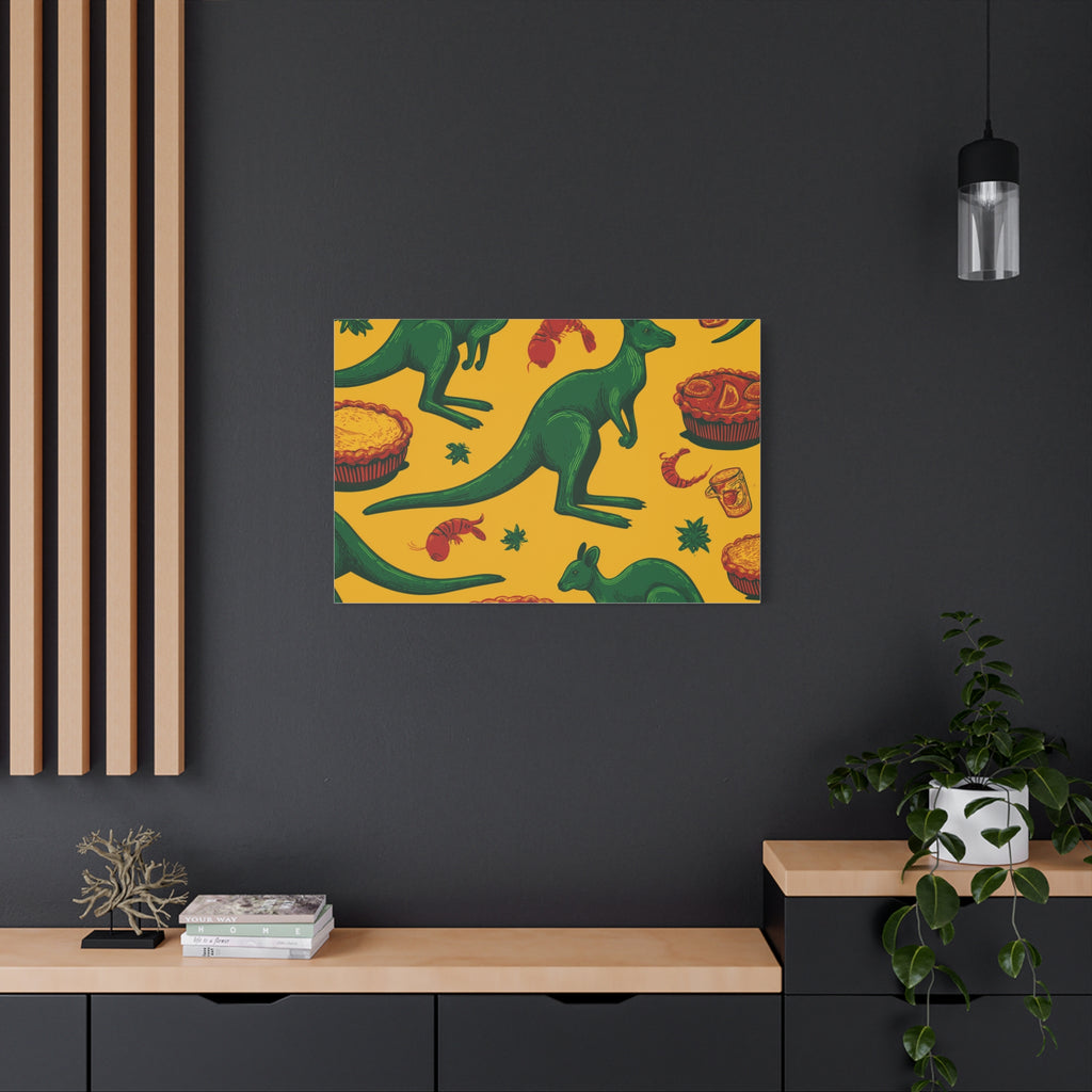 Kangaroo Canvas Wall Art, Vibrant Animal Decor, Unique Gift for Nature Lovers, Fun Kitchen Wall Hanging, Australian Themed Art