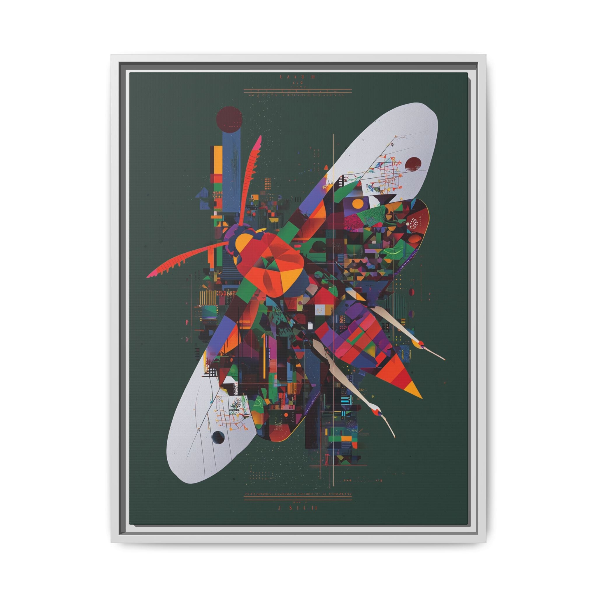 Geometric Metamorphosis Framed Print: Urban Nature Mosaic, Abstract Butterfly Fragments   |  Personalized & Custom Orders Available