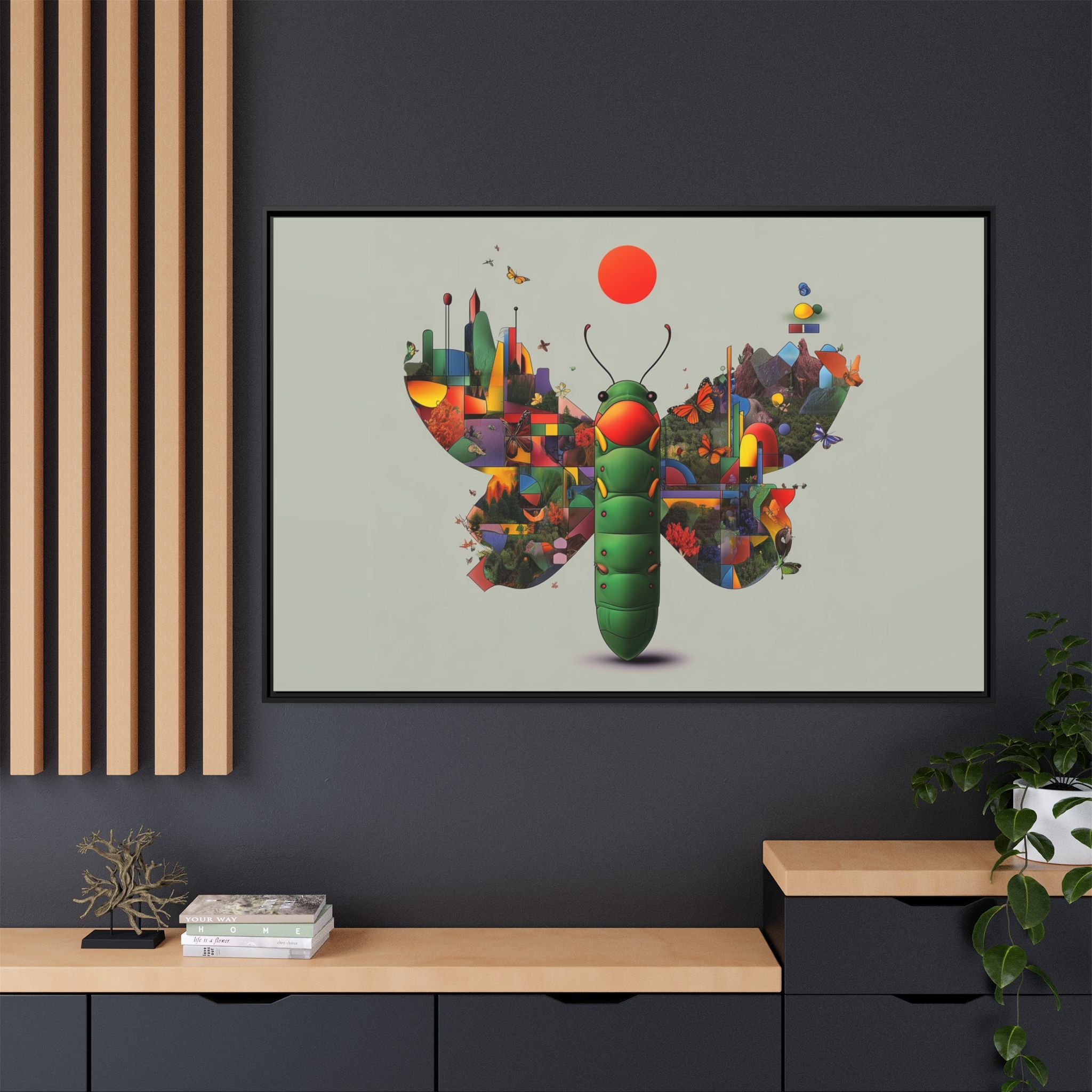 Metamorphosis of Geometry: Digital Nature Mosaic, Surreal Butterfly Landscape   |    Custom Orders Available