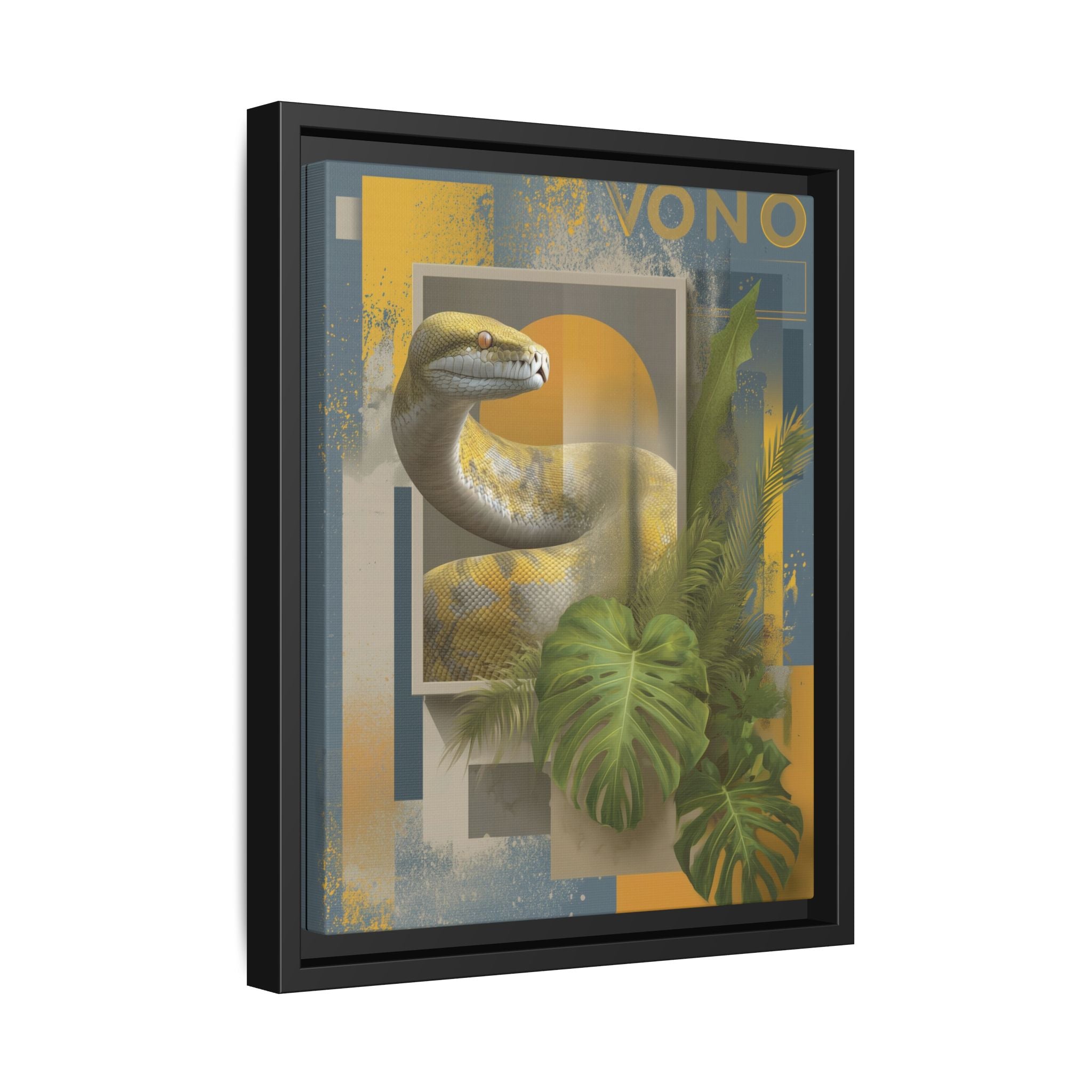 Serpent of Geometric Dimensions: Tropical Vono Design, Abstract Wildlife Art   |  Personalized & Custom Orders Available