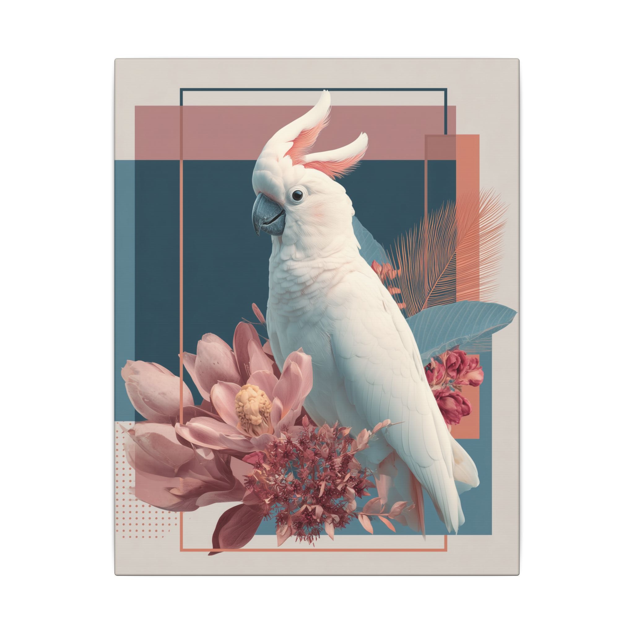 Cockatoo's Geometric Symphony: Digital Wildlife Art, Contemporary Botanical Design   |    Custom Orders Available