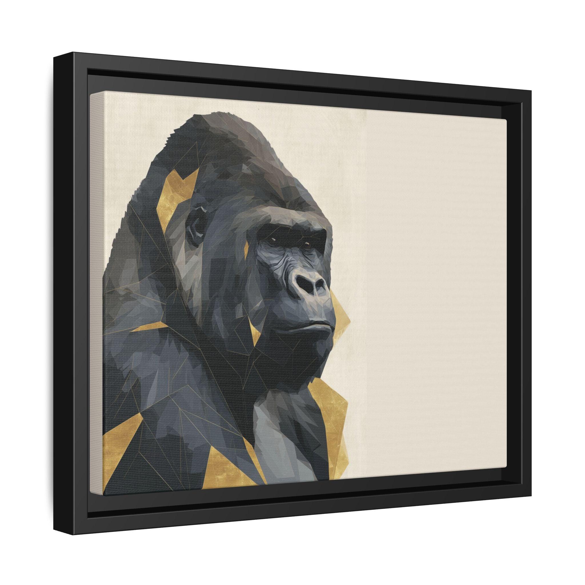 Primal Geometry: Polygonal Gorilla Portrait, Modern Metallic Wildlife Art   |  Personalized & Custom Orders Available