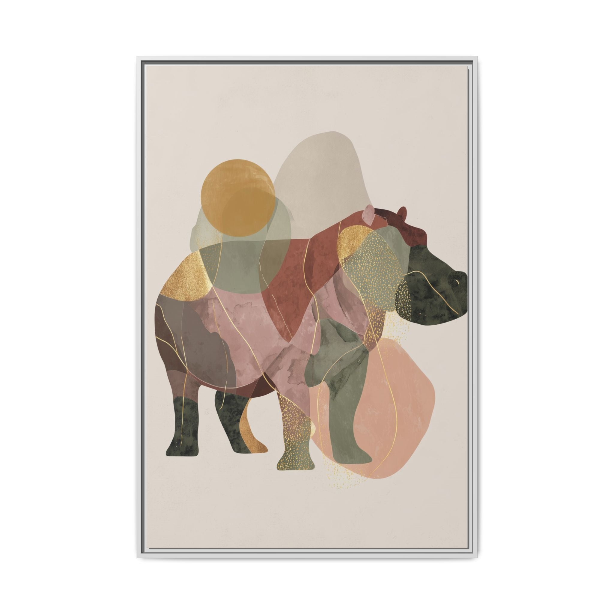 Geometric Harmony: Abstract Hippo Silhouette, Modern Minimalist Animal Art   |    Custom Orders Available