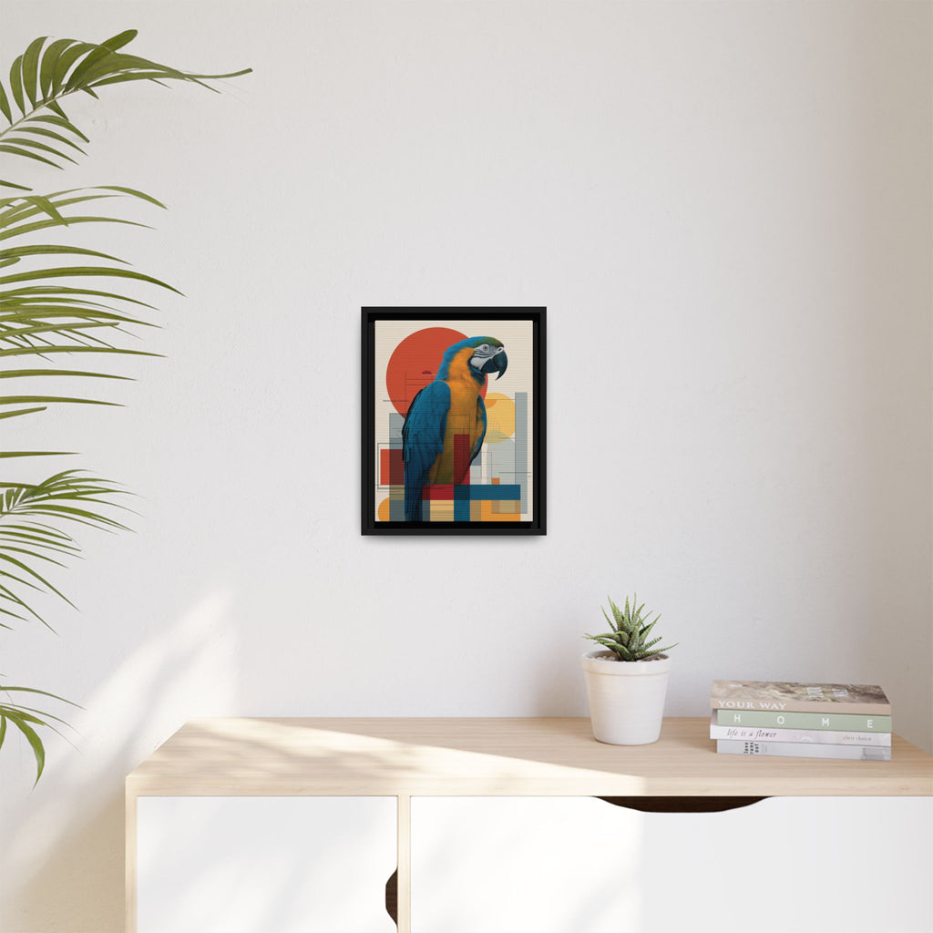 Macaw in Geometric Harmony: Modern Avian Portrait, Architectural Abstract Composition   |    Custom Orders Available