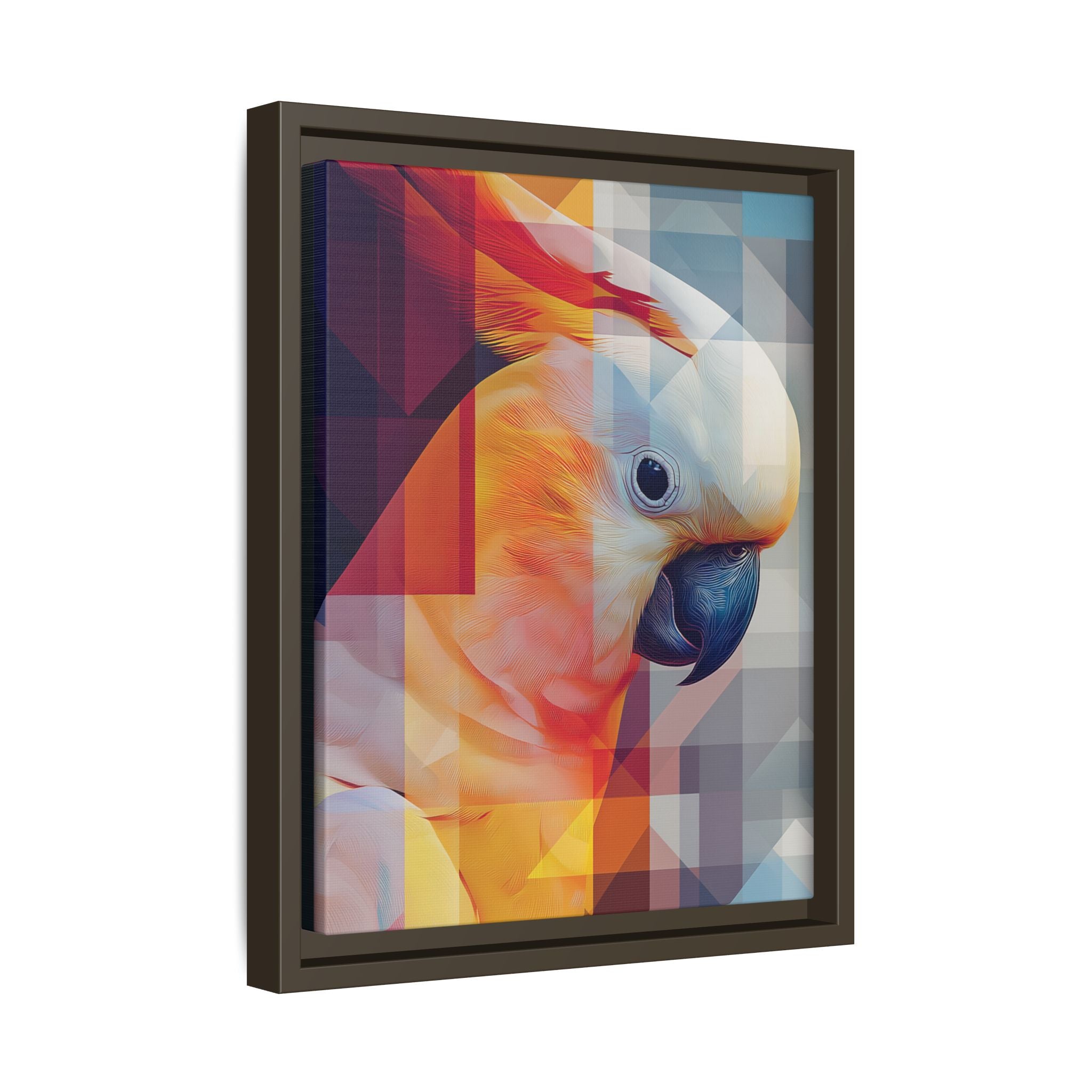 Prismatic Plume: Geometric Parrot Portrait, Digital Mosaic Abstraction   |    Custom Orders Available