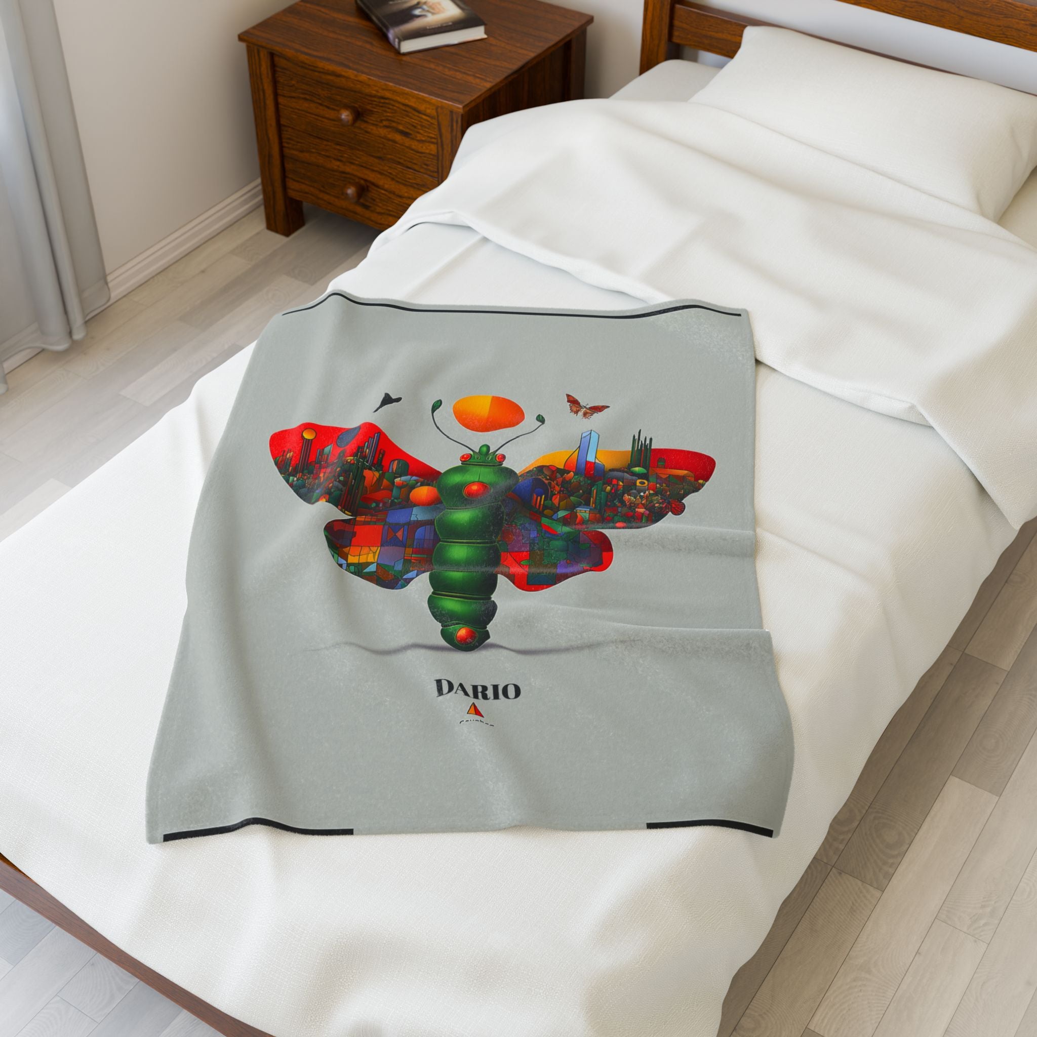 Personalized Urban Butterfly Quilt Cover, Doona Cover, Duvet, Geometric Digital Illustration   |    Custom Orders Available