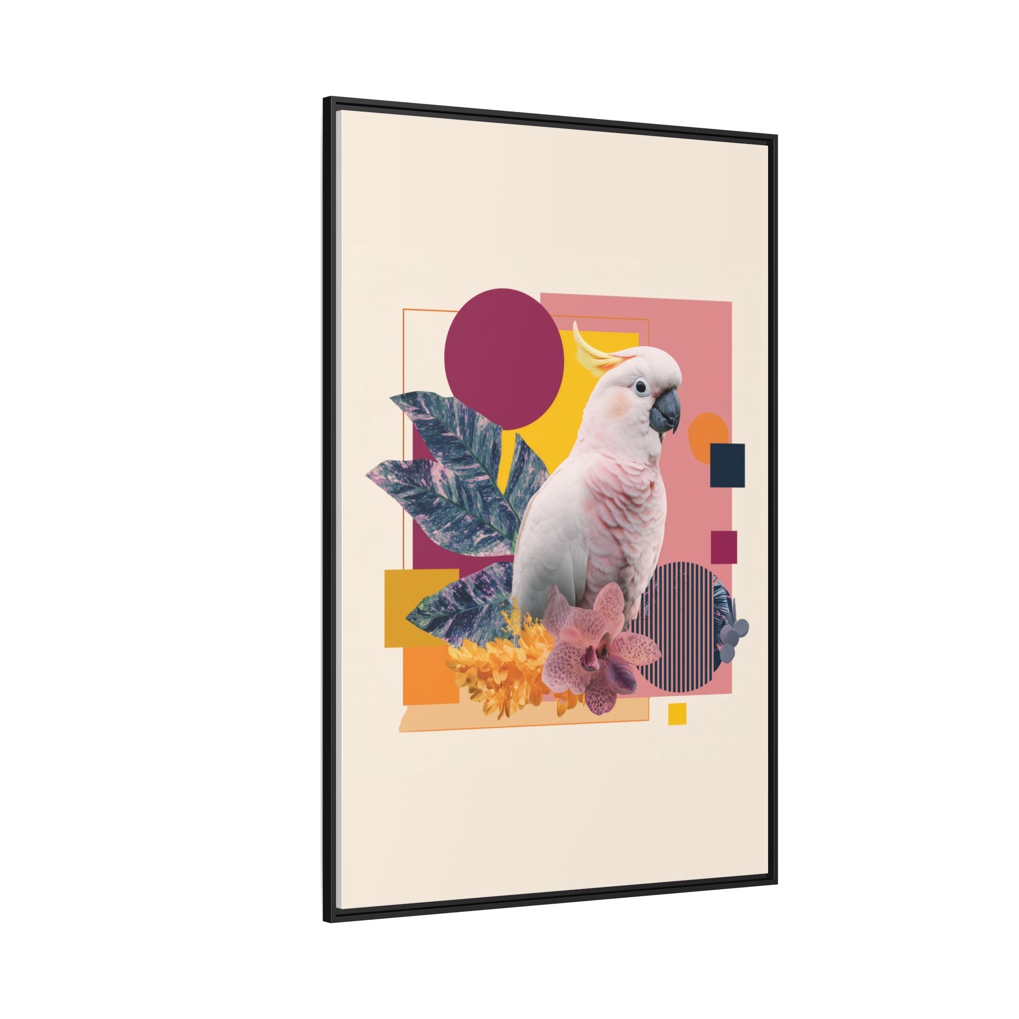 Cockatoo in Geometric Paradise: Tropical Avian Design, Modern Abstract Art   |    Custom Orders Available