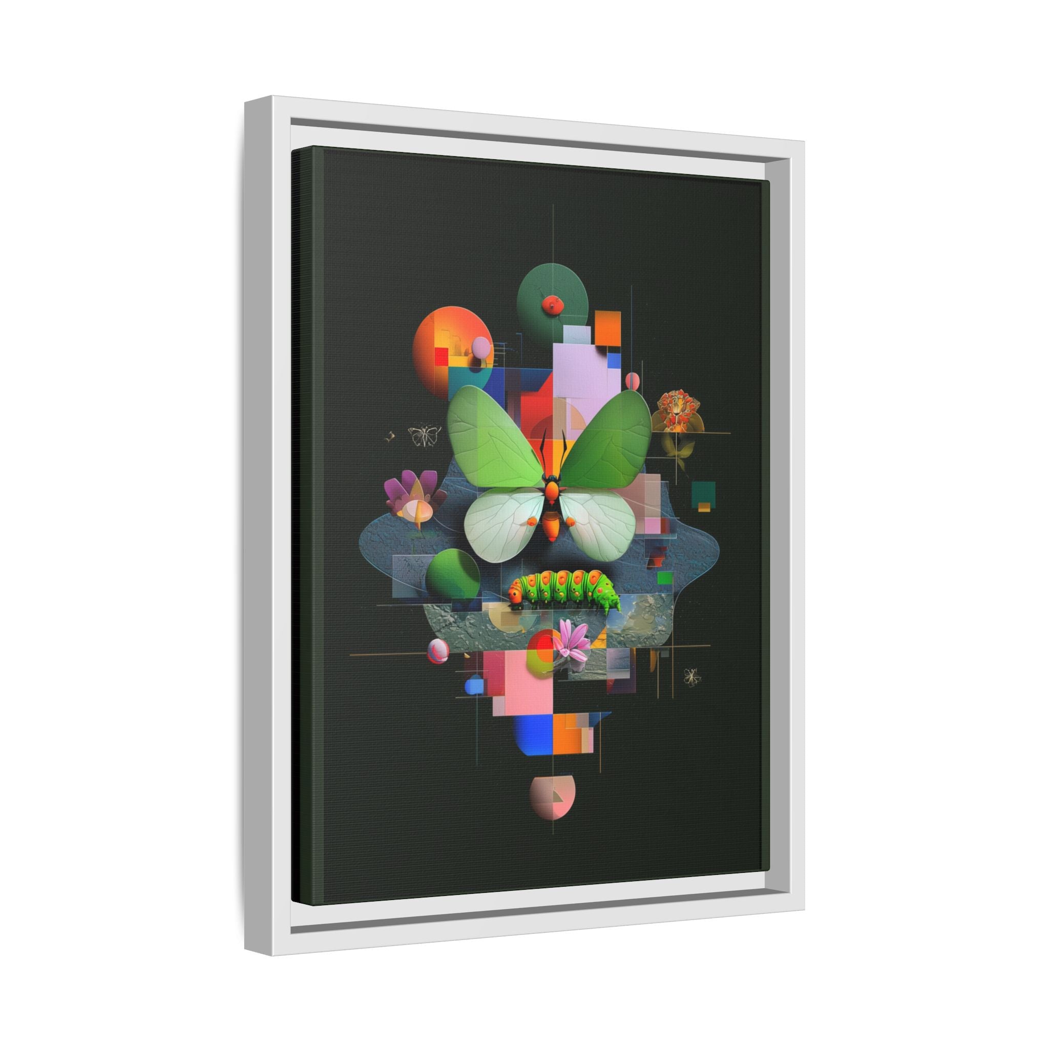 Metamorphosis Geometry Framed Print : Digital Nature Synthesis, Butterfly Abstraction   |  Personalized & Custom Orders Available
