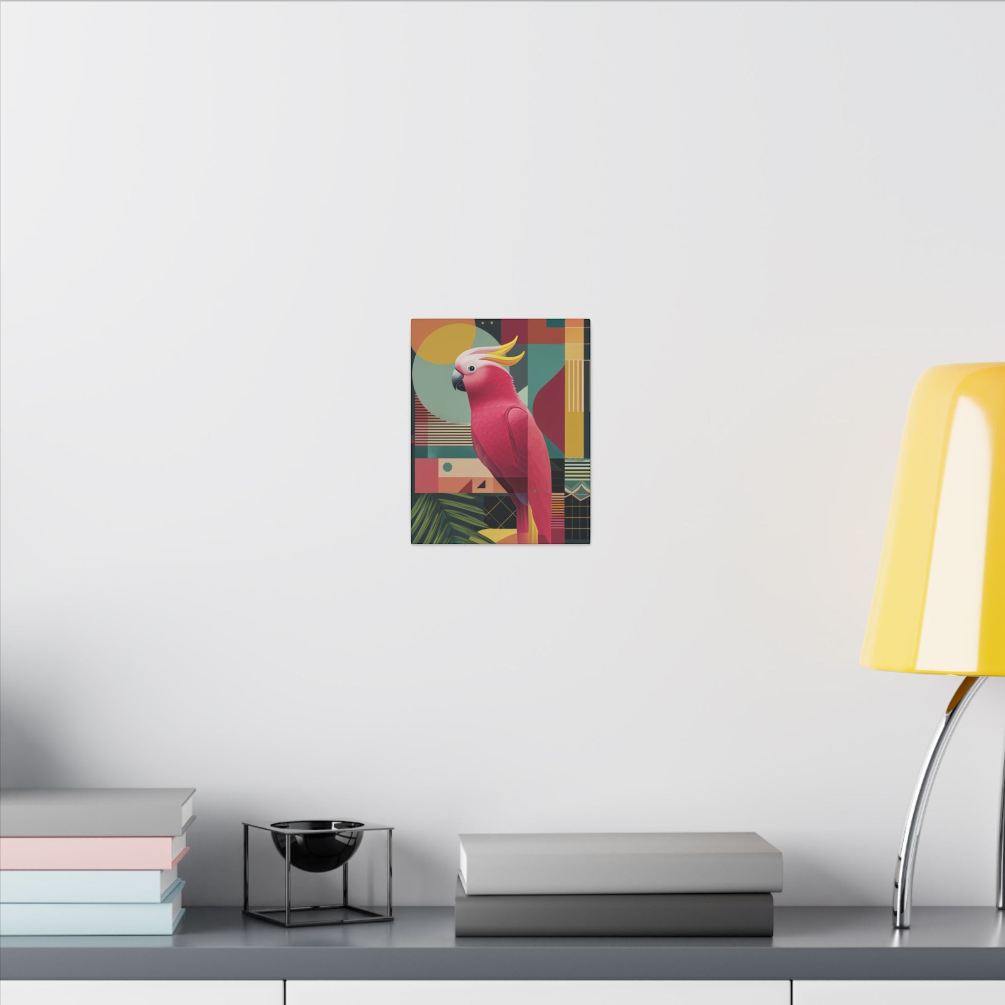 Cockatoo in Geometry: Mid-Century Modern Bird Art, Tropical Design Palette   |    Custom Orders Available