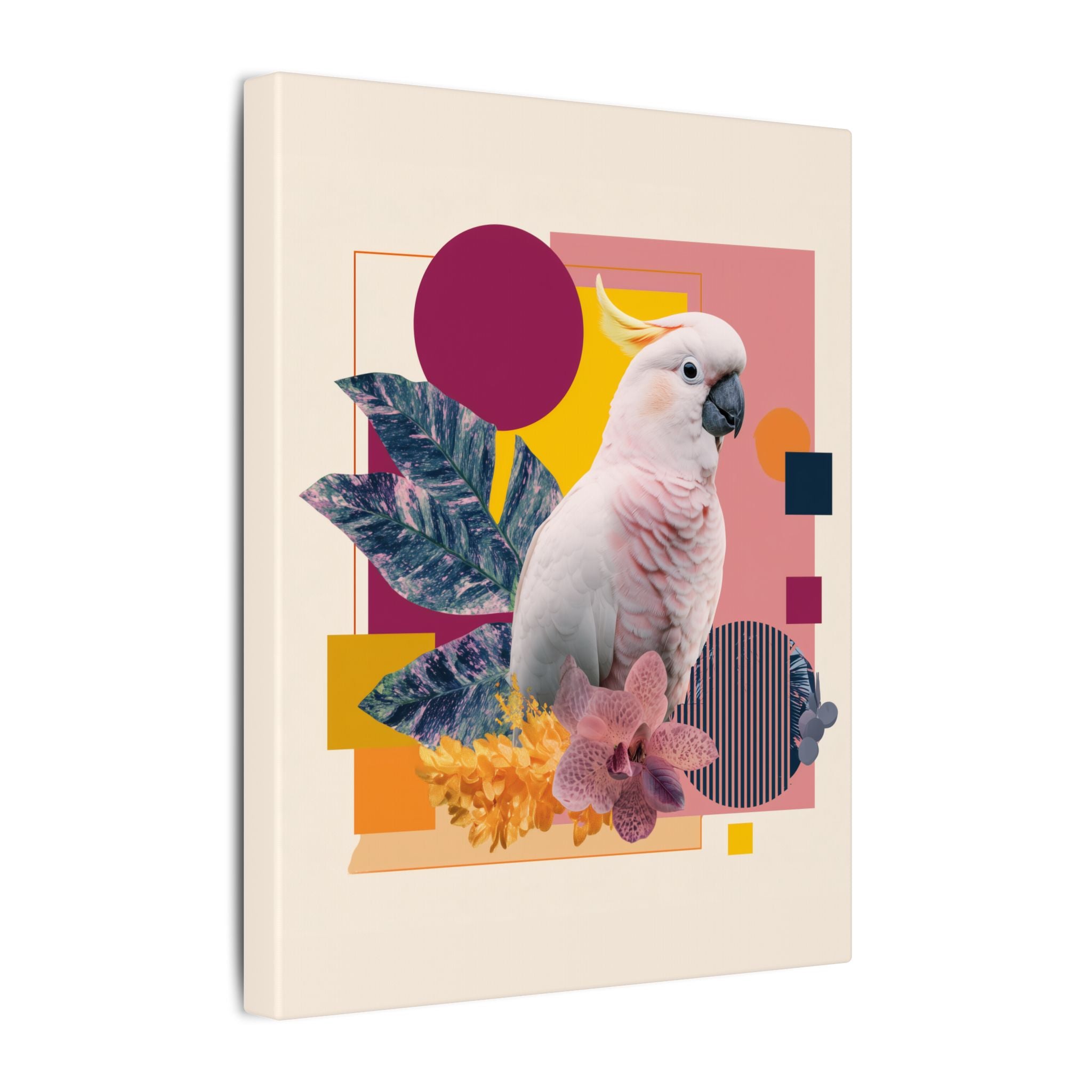 Cockatoo Chromatics: Geometric Botanical Fusion, Modern Graphic Design   |    Custom Orders Available