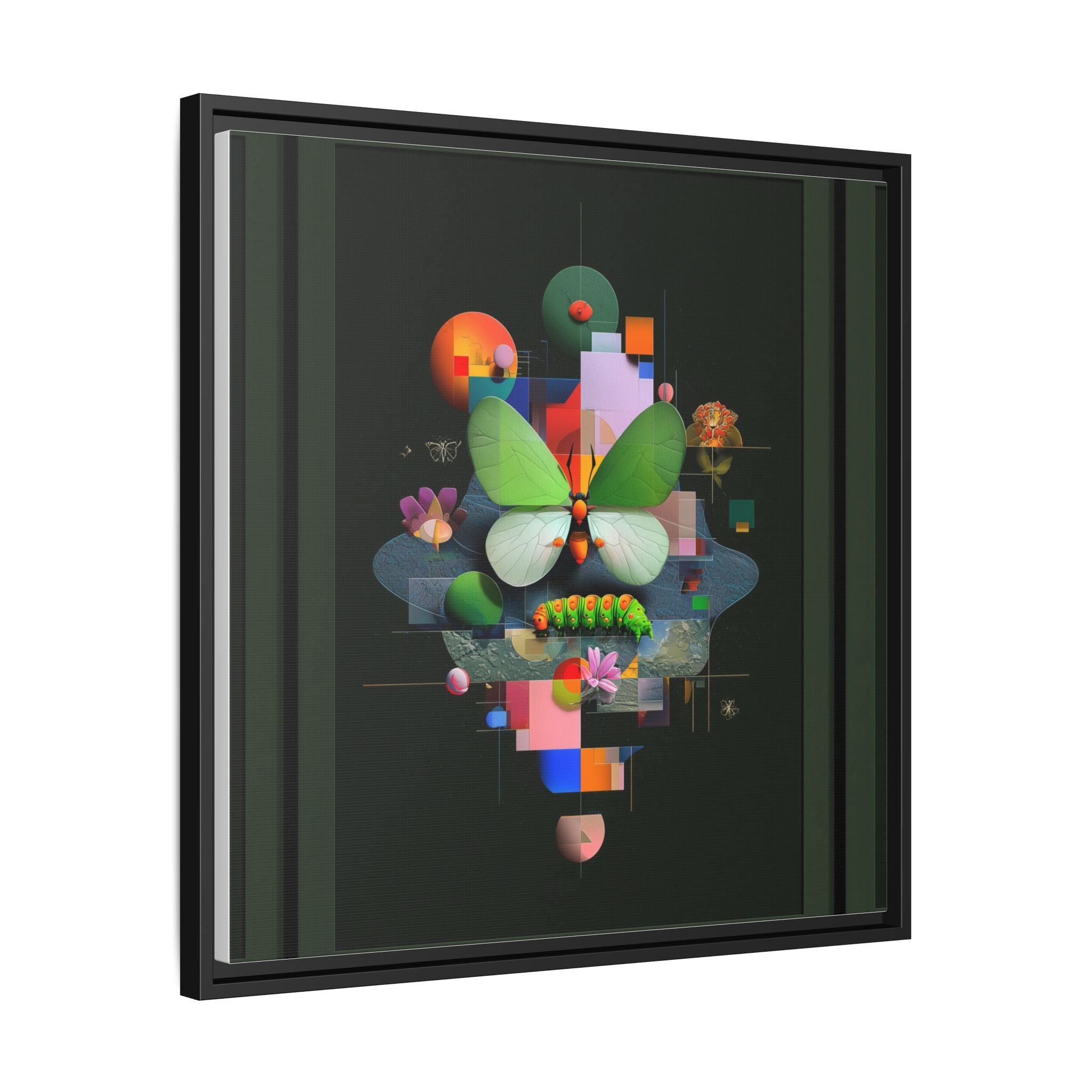 Metamorphosis Geometry Framed Print : Digital Nature Synthesis, Butterfly Abstraction   |  Personalized & Custom Orders Available