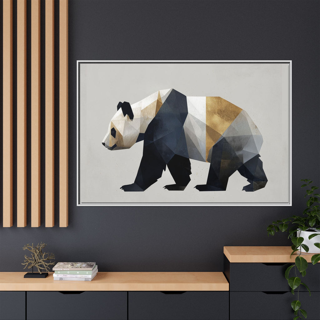 Geometric Panda: Low-Poly Digital Art, Metallic Contemporary Design   |  Personalized & Custom Orders Available