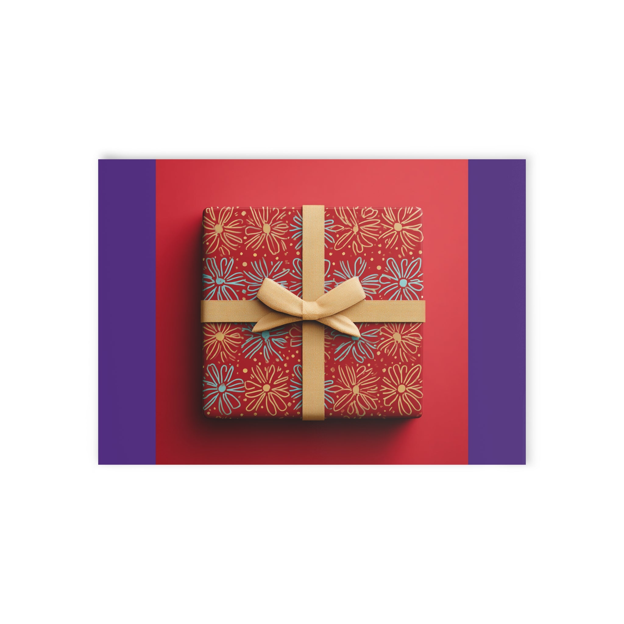 Traditional Christmas Two-Sided Holiday Cards with Classy Present Design, Perfect for Christmas Greetings, Festive Seasonal Wishes