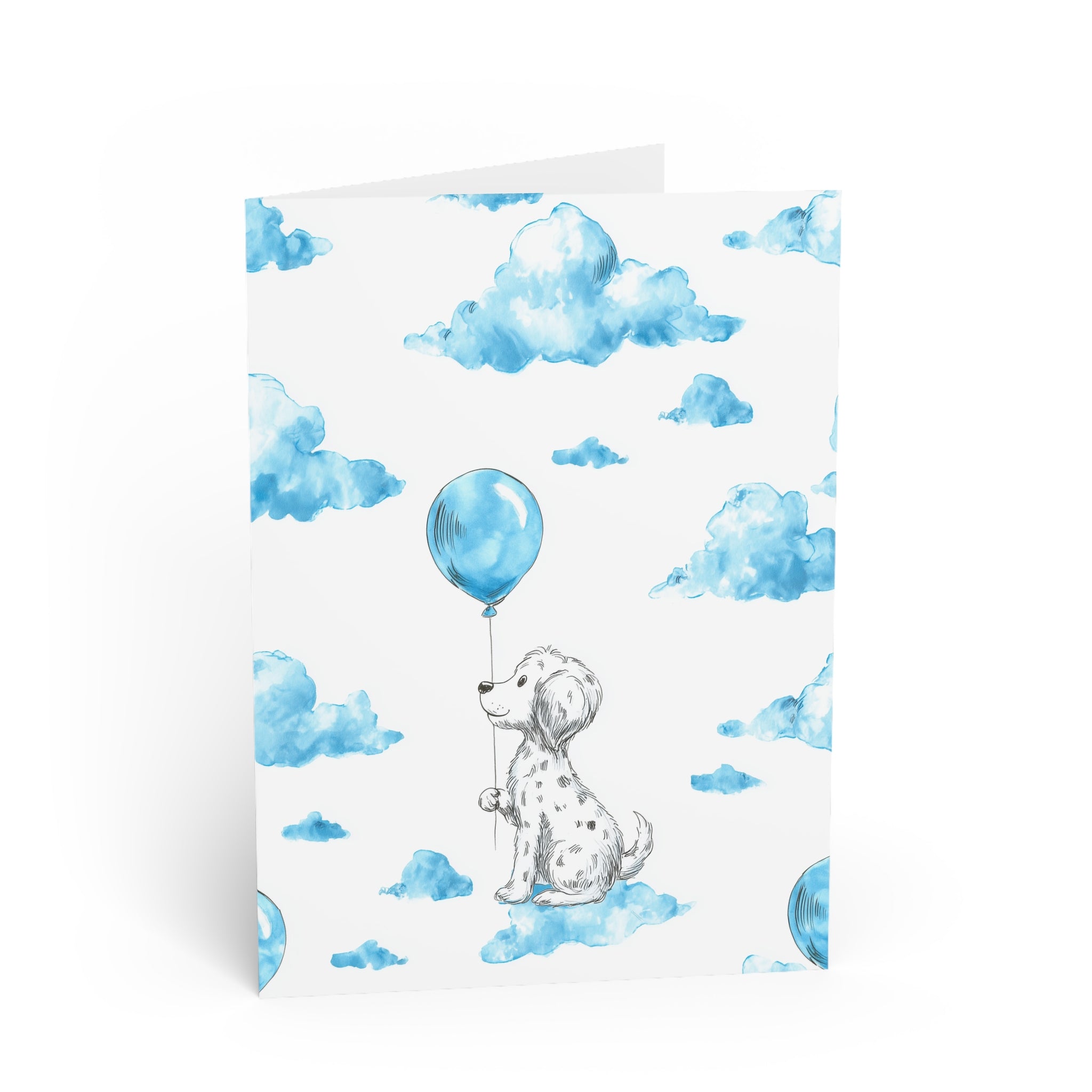 Baby Shower Greeting Cards — Cute Dog Design (Baby Boy)