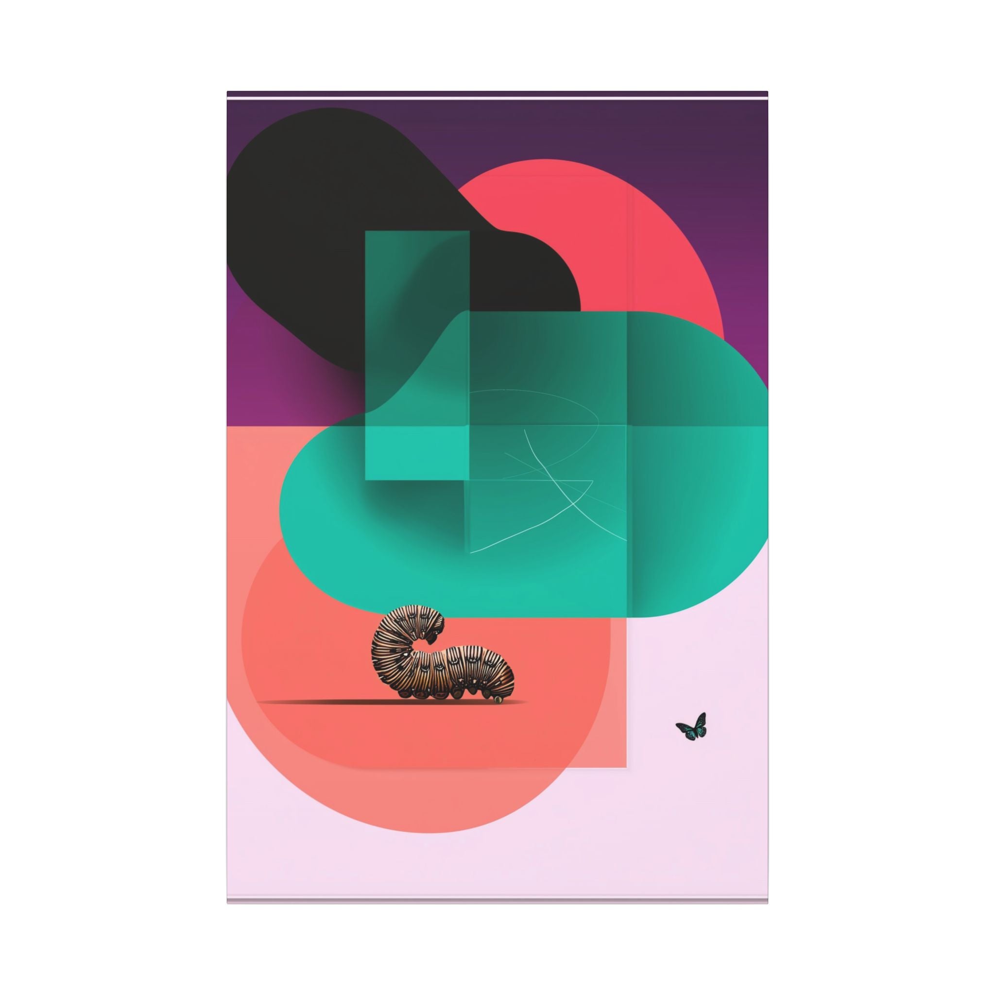 Metamorphosis in Geometry: Abstract Caterpillar Design, Geometric Color Study   |    Custom Orders Available