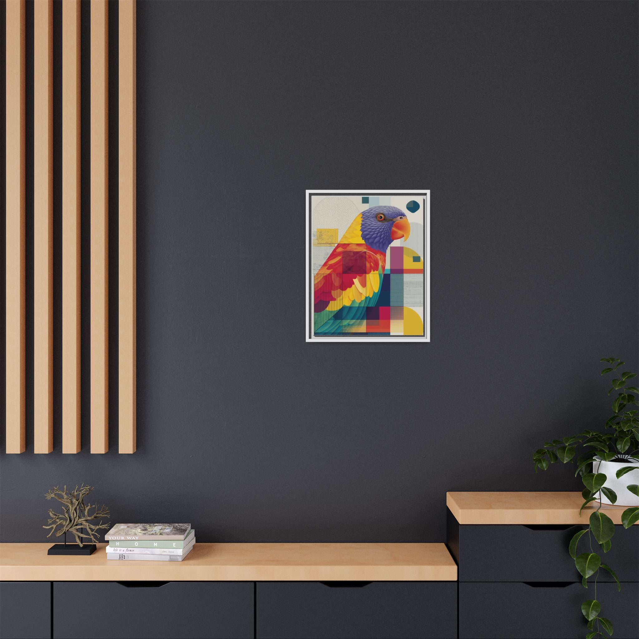 Prismatic Parrot: Geometric Deconstruction, Modern Abstract Art   |    Custom Orders Available