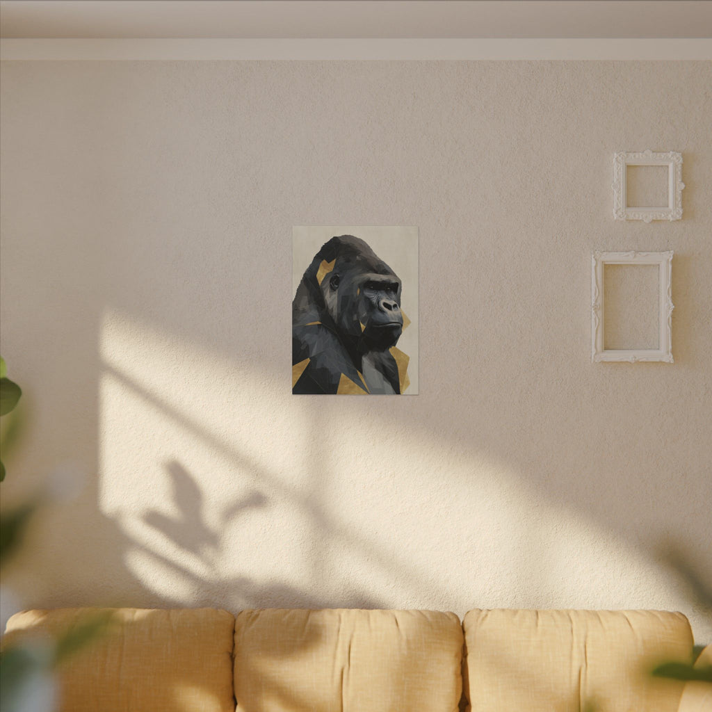 Fractured Primate: Geometric Gorilla Portrait, Low-Poly Animal Art, Modern Wildlife Visualization   |  Personalized & Custom Orders