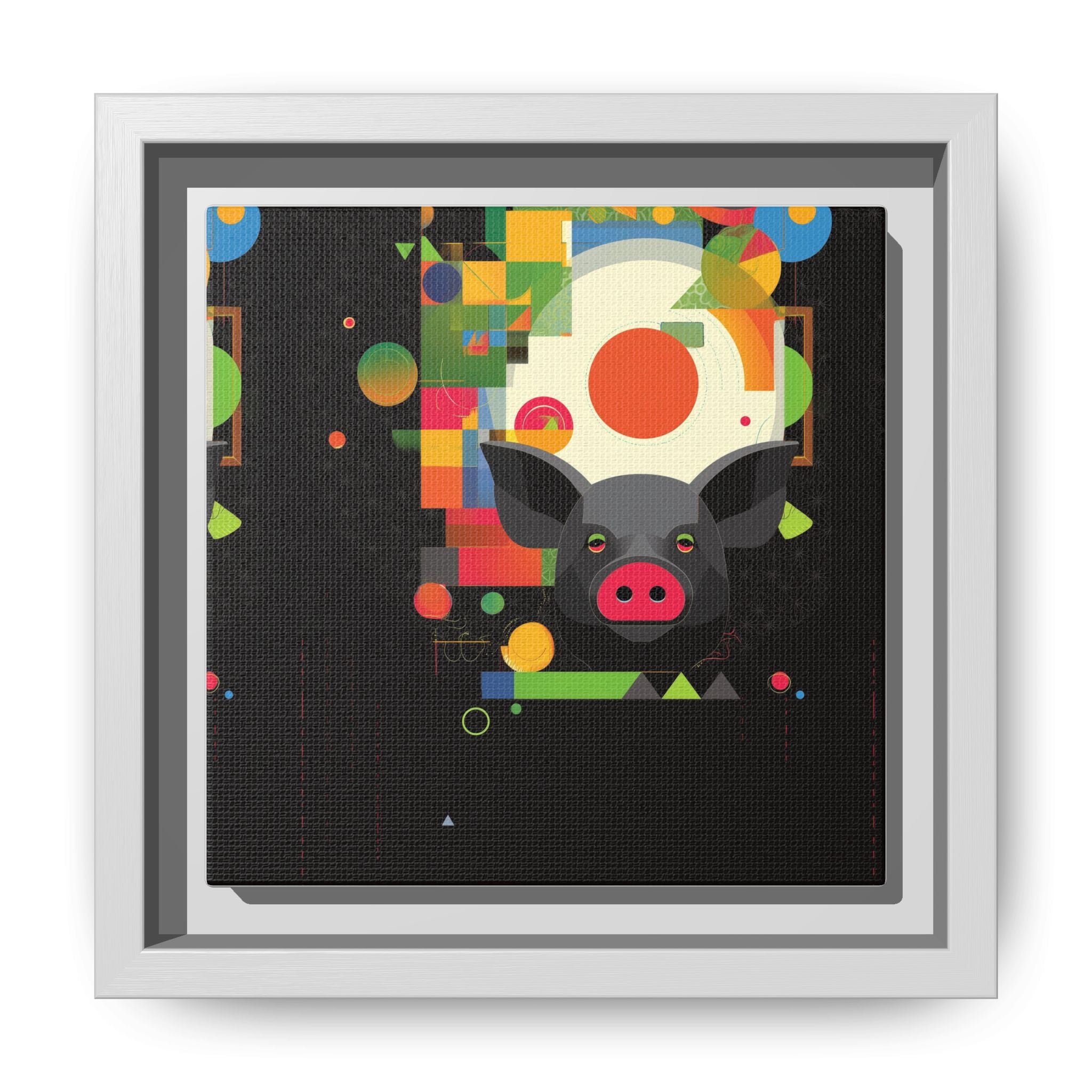 Prismatic Porcine: Geometric Digital Art, Cubist Pop Pig Portrait   |  Personalized & Custom Orders Available