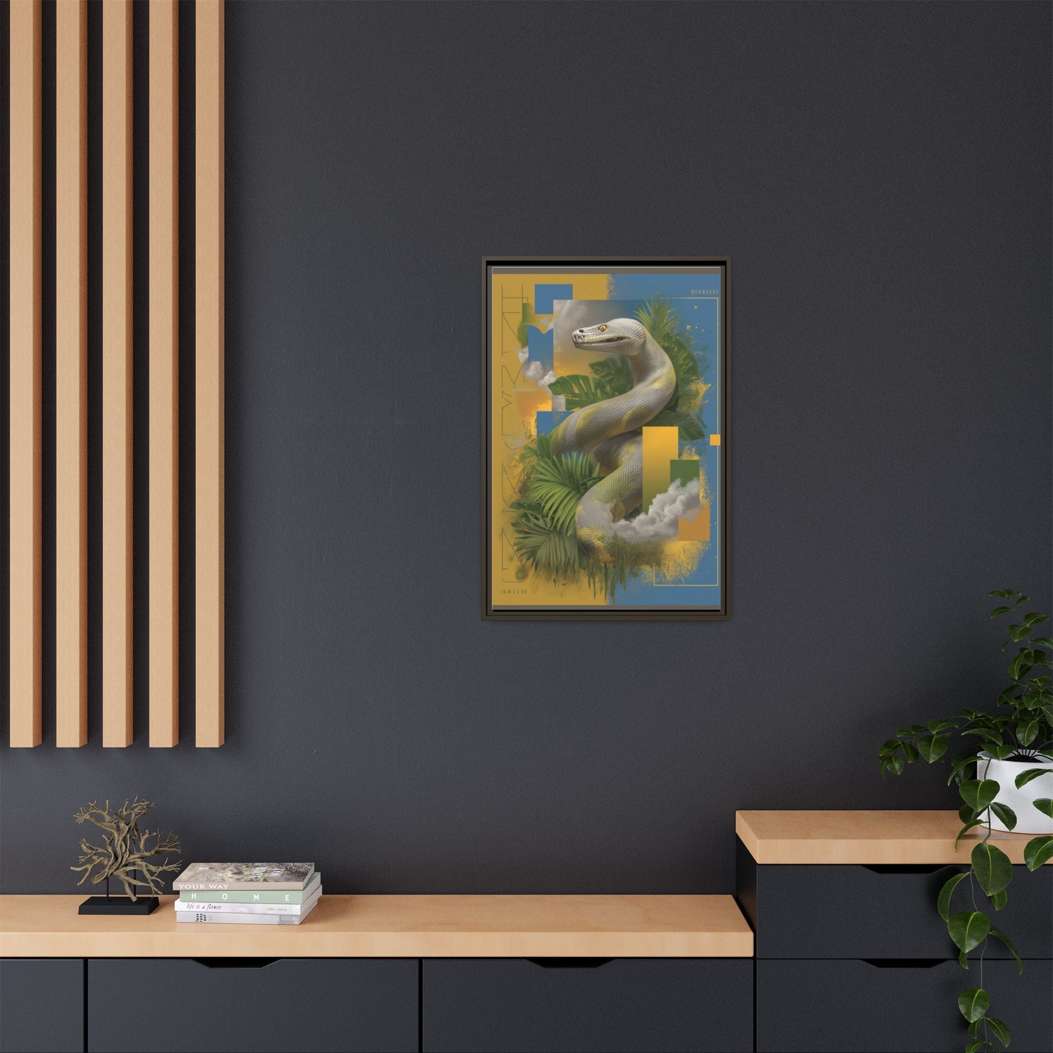 Serpent of Surreal Geometries: Tropical Hyperrealism, Digital Snake Illustration   |    Custom Orders Available