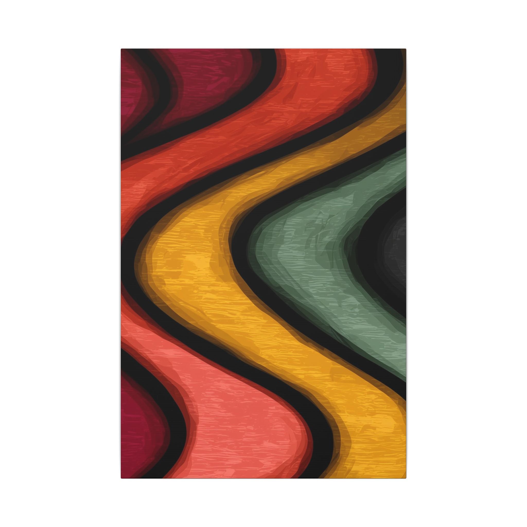 Autumnal Waves: Sinuous Organic Abstractions, Warm Color Landscape, Rhythmic Painterly Flow   |   Custom Orders Accepted