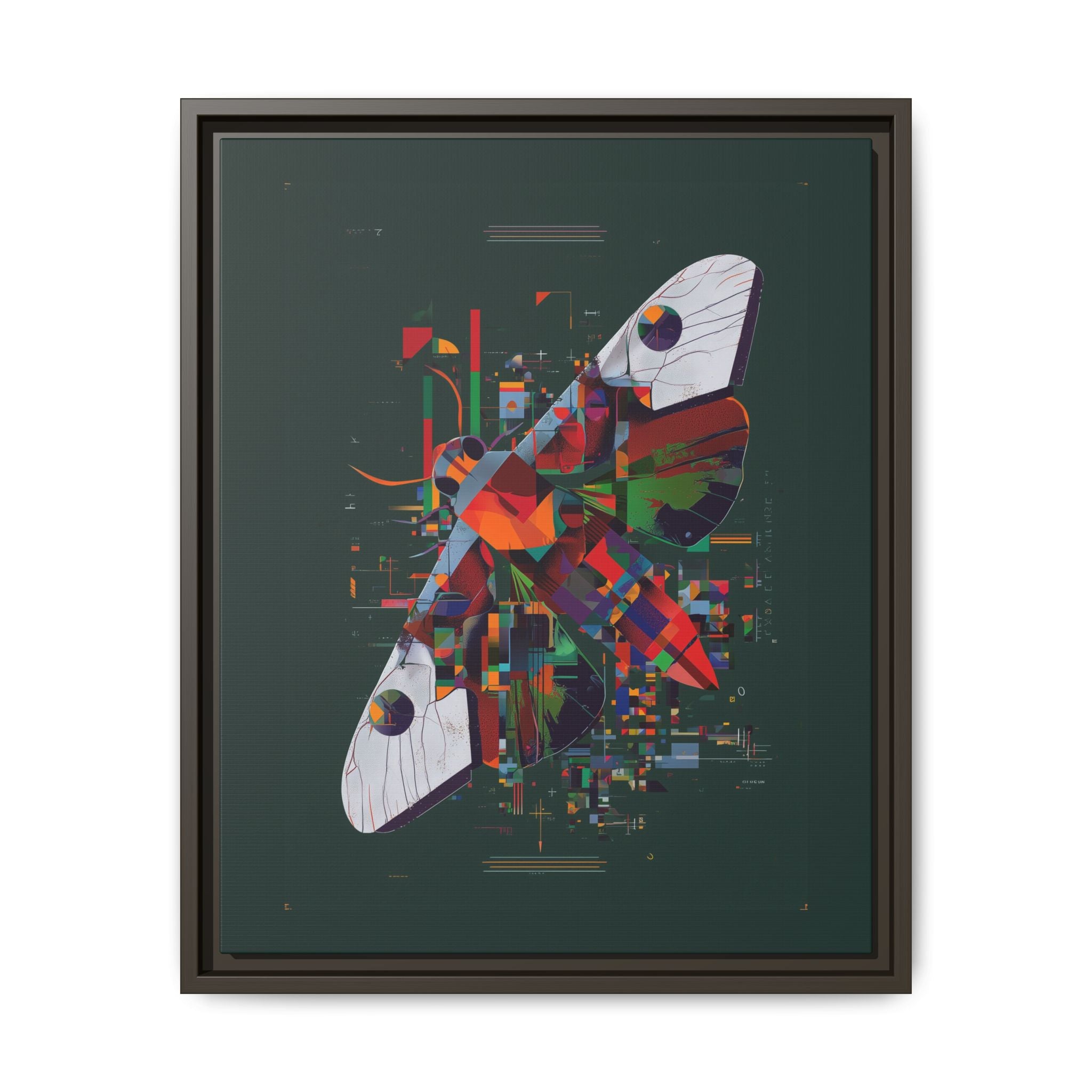 Digital Metamorphosis Framed Print: Geometric Butterfly Abstrac, Cubist Technological   |  Personalized & Custom Orders Available