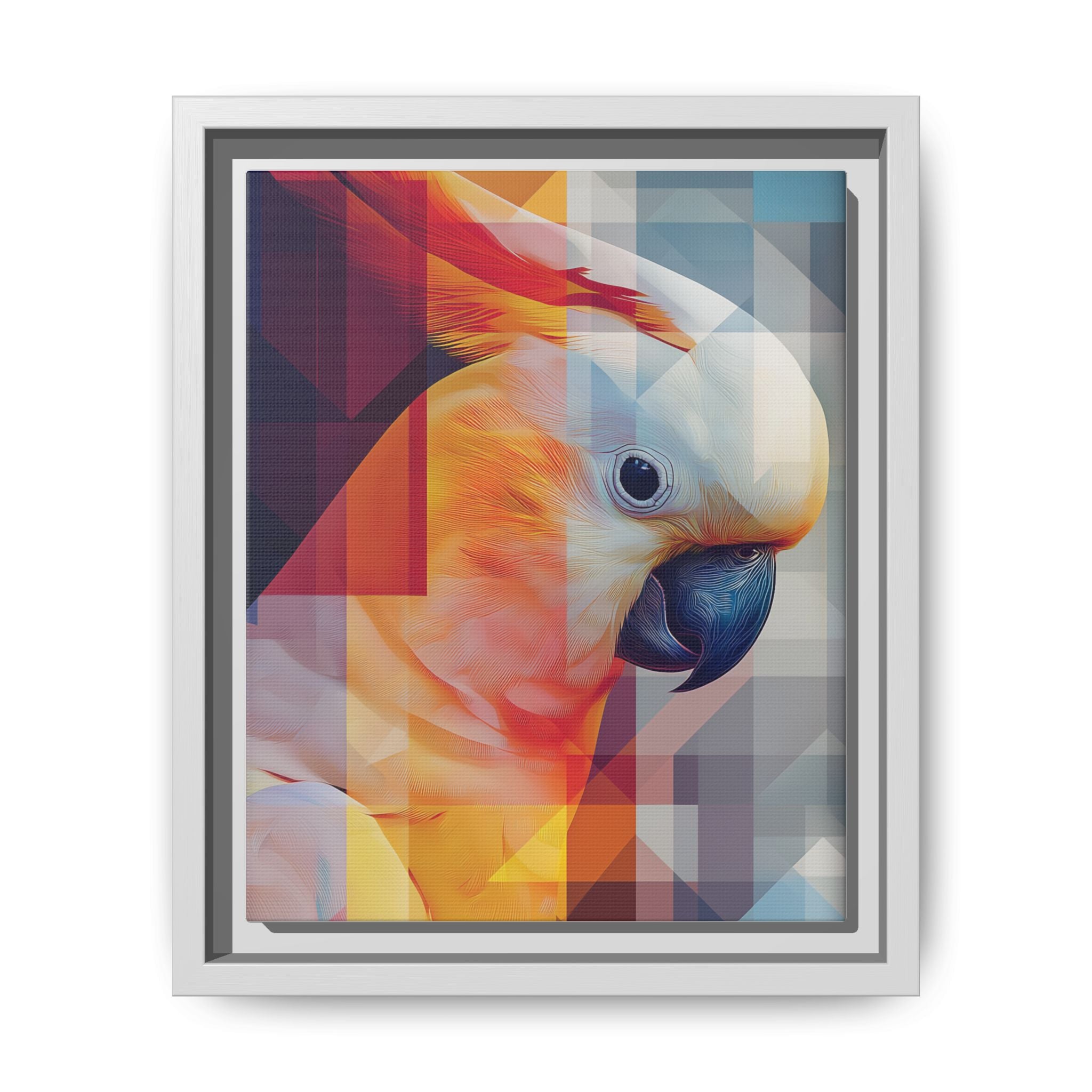 Prismatic Plume: Geometric Parrot Portrait, Digital Mosaic Abstraction   |    Custom Orders Available