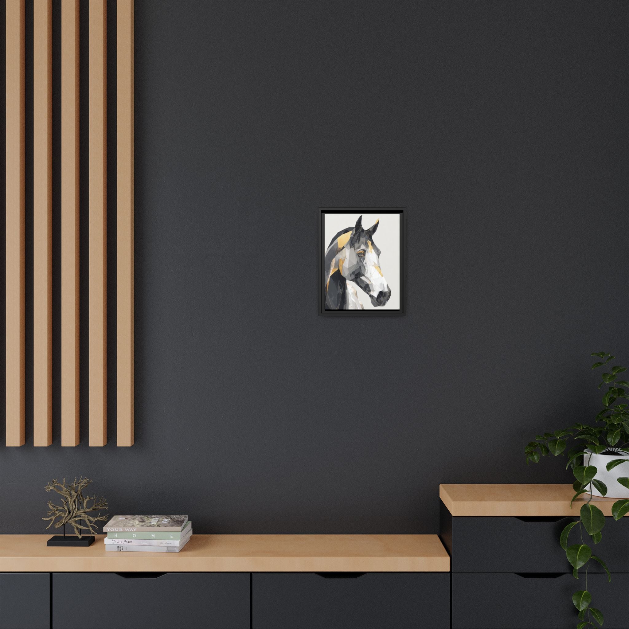 Geometric Equine Framed Print : Polygonal Horse Portrait, Modern Abstract Geometric Art   |  Personalized & Custom Orders Available