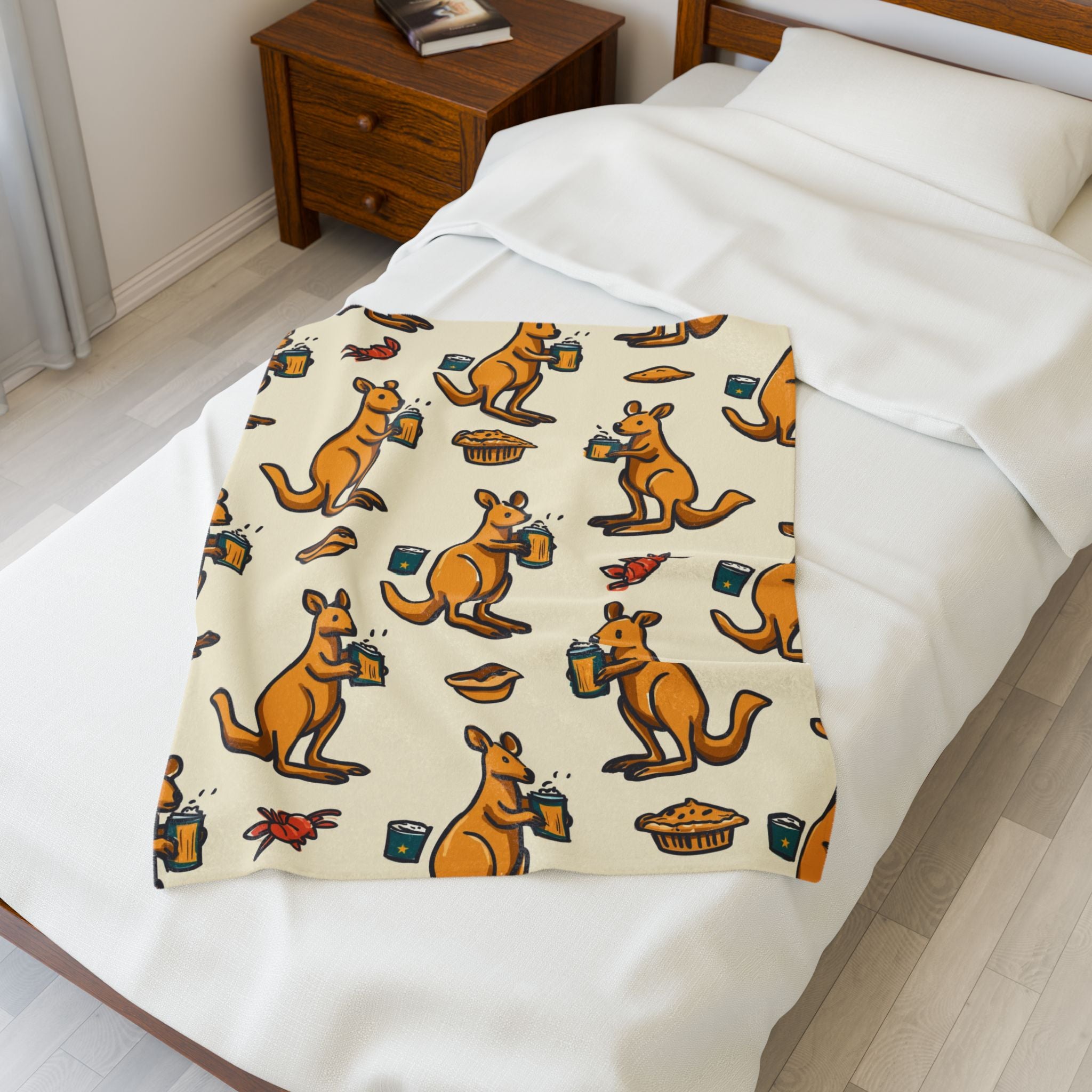 Kangaroo Cafe Companions: Whimsical Beverage Pattern, Playful Cartoon Illustration   |   Custom Orders Accepted