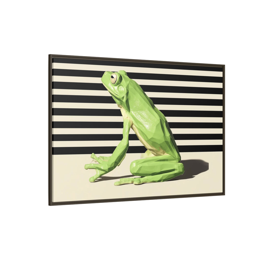 Geometric Frog Framed Print : Low-Poly Amphibian Design, Contemporary Minimalist Art   |  Personalized & Custom Orders Available