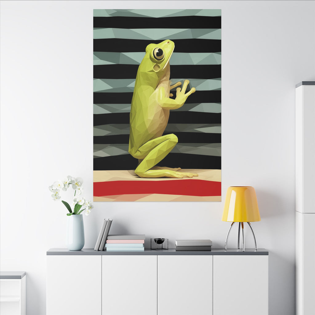 Geometric Frog: Low-Poly Digital Art, Vibrant Yellow Amphibian Illustration   |    Custom Orders Available