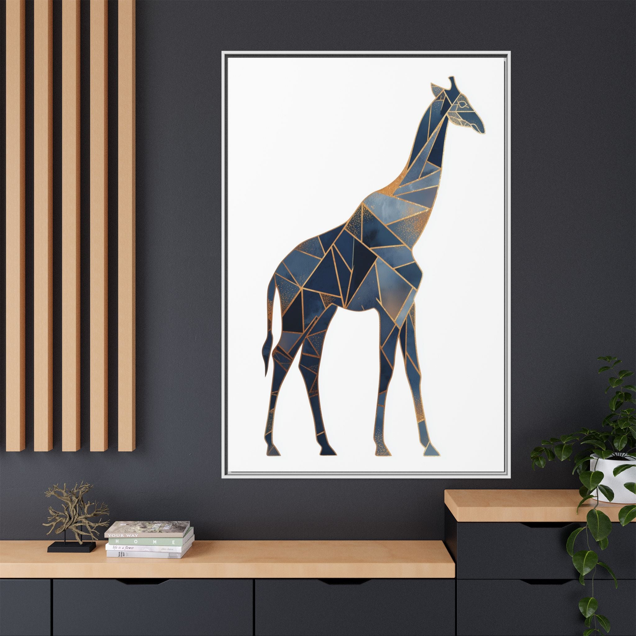 Geometric Giraffe Framed Print : Polygonal Wildlife Art, Modern Mosaic Design   |  Personalized & Custom Orders Available
