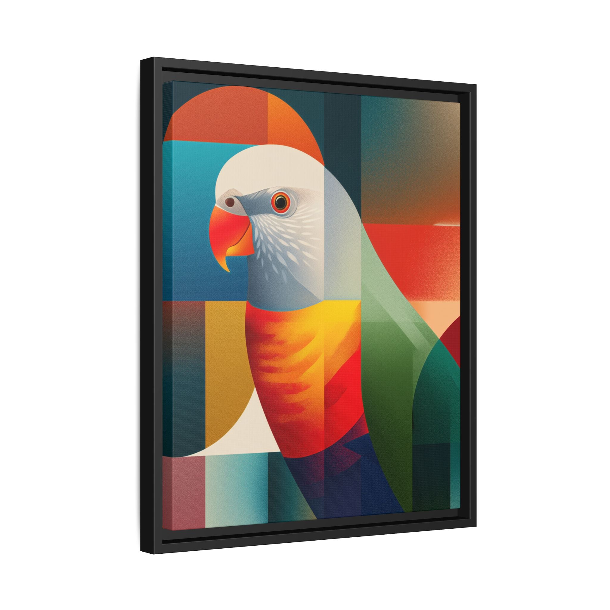 Cubist Parrot Mosaic: Geometric Digital Portrait, Vibrant Abstract Rendering   |  Personalized & Custom Orders Available