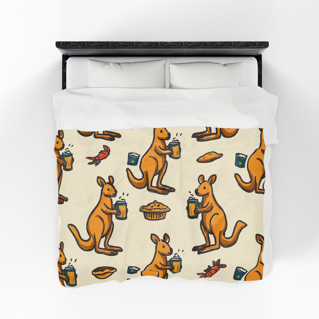 Kangaroo Cafe Companions: Whimsical Beverage Pattern, Playful Cartoon Illustration   |   Custom Orders Accepted