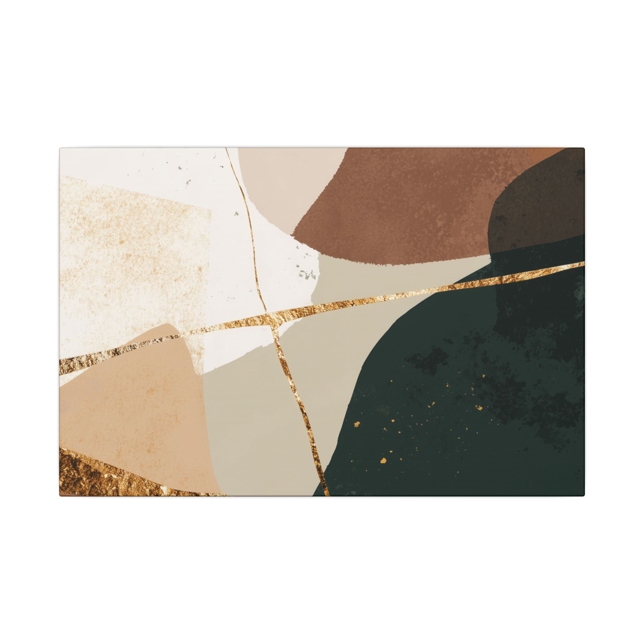 Canvas Print, Abstract Earthy Gold Wall Art, Modern Designer Home Decor, Stretched Matte Canvas; Thick, Multi-Size, Office Decor