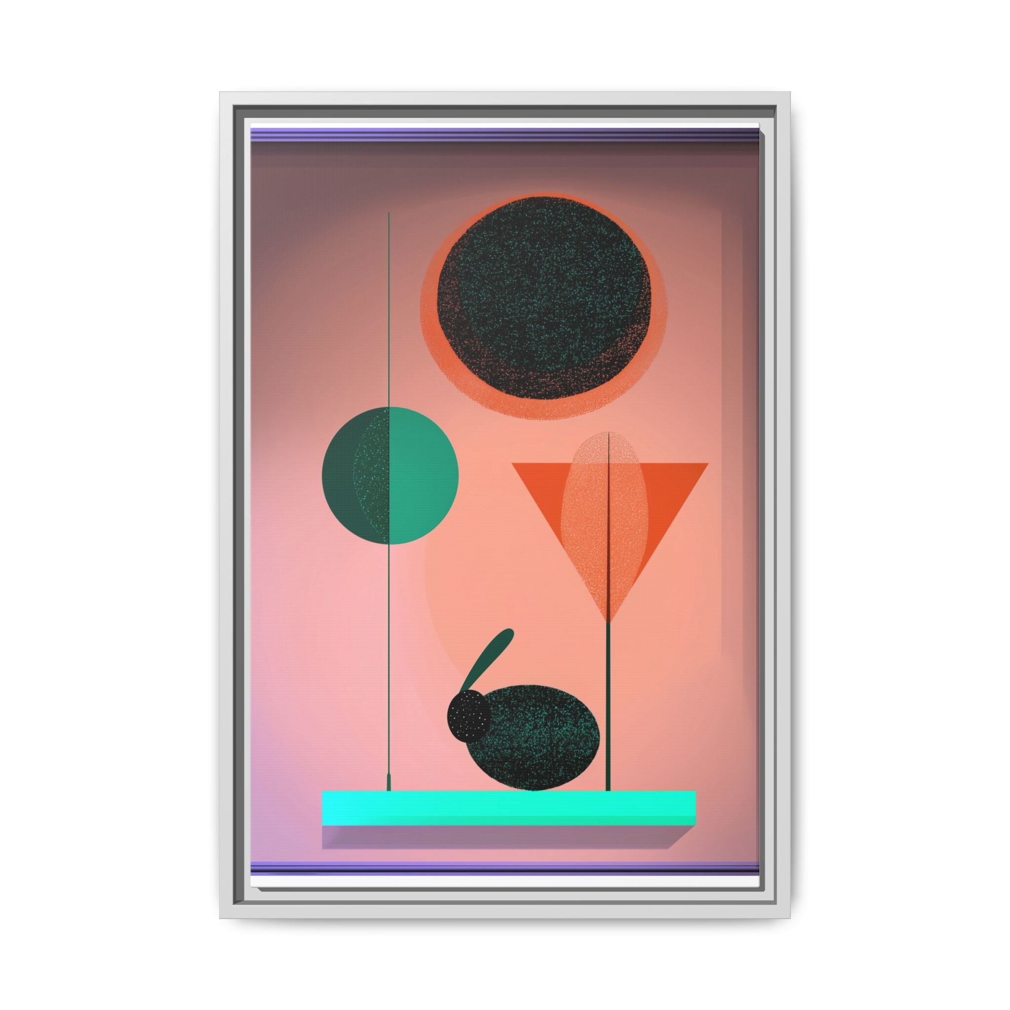 Geometric Harmony: Abstract Minimalist Composition, Organic Shapes and Color Play, Geometric Design with Teal and Orange Palette   |