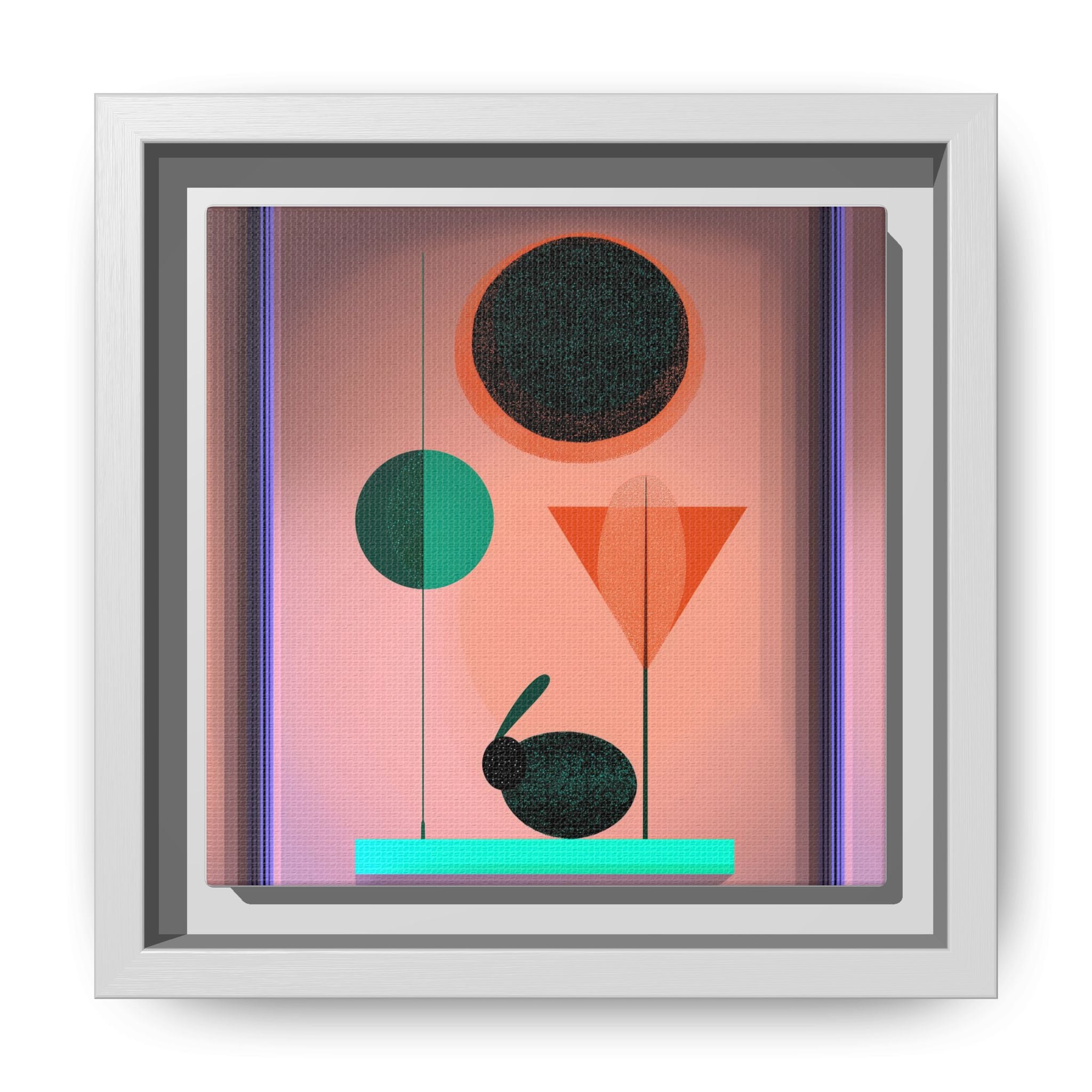 Geometric Harmony: Abstract Minimalist Composition, Organic Shapes and Color Play, Geometric Design with Teal and Orange Palette   |