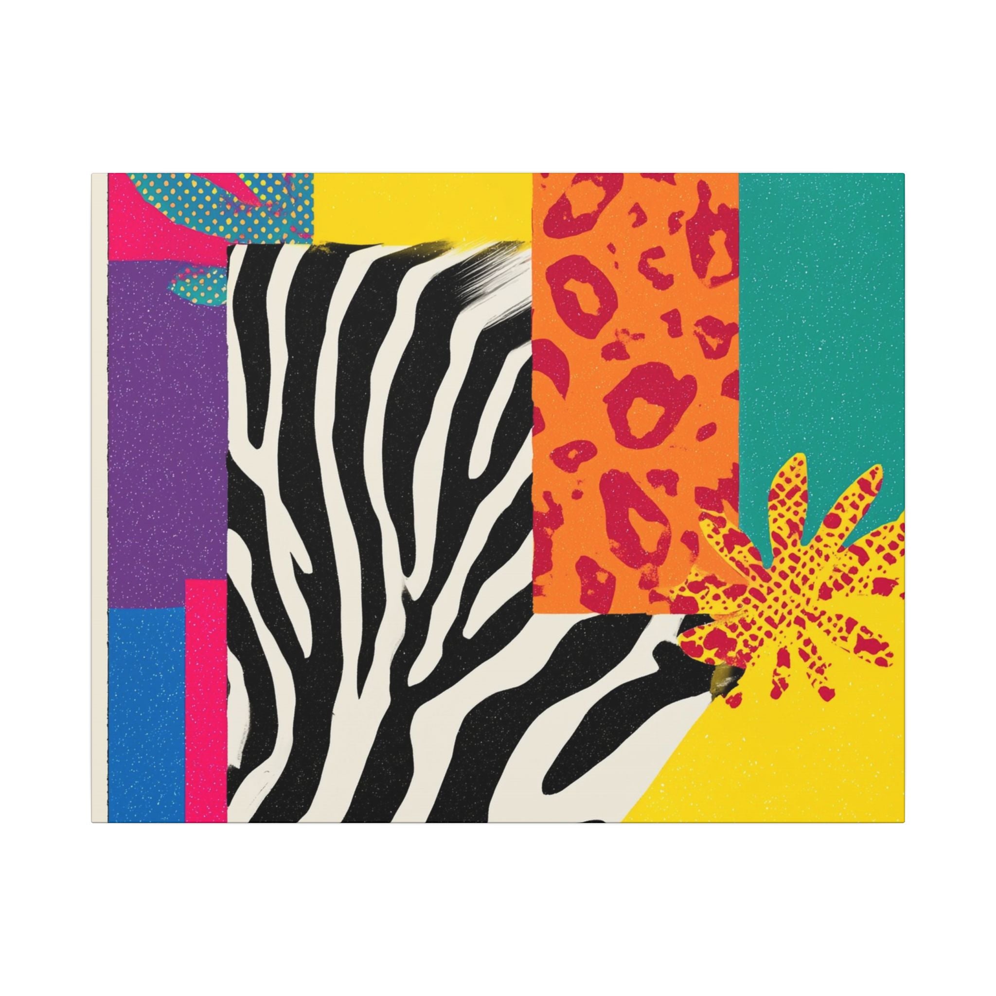 Pop Geometry: Zebra Leopard Fusion, Geometric Color Block, Modern Abstract Design   |   Custom Orders Accepted