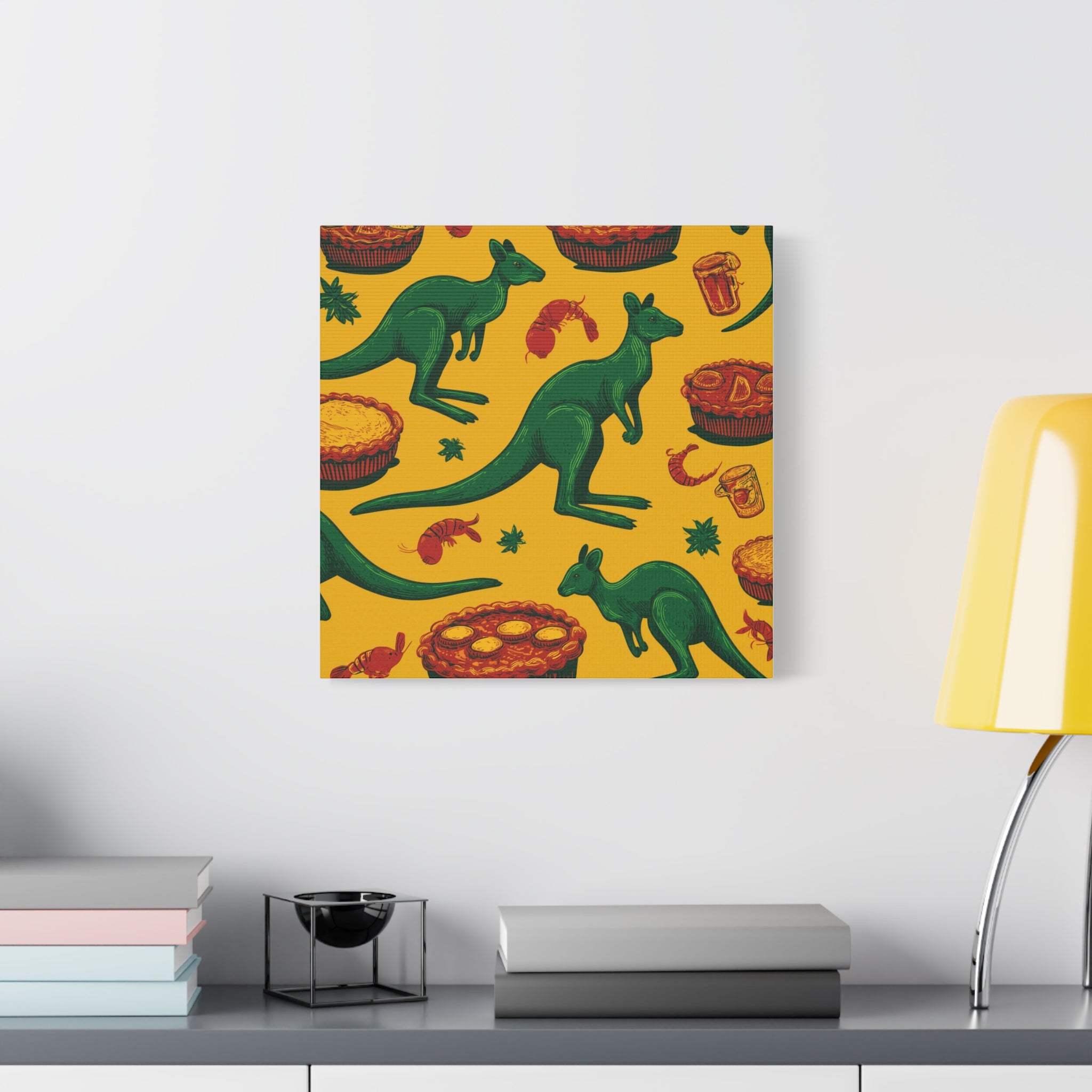 Kangaroo Canvas Wall Art, Vibrant Animal Decor, Unique Gift for Nature Lovers, Fun Kitchen Wall Hanging, Australian Themed Art