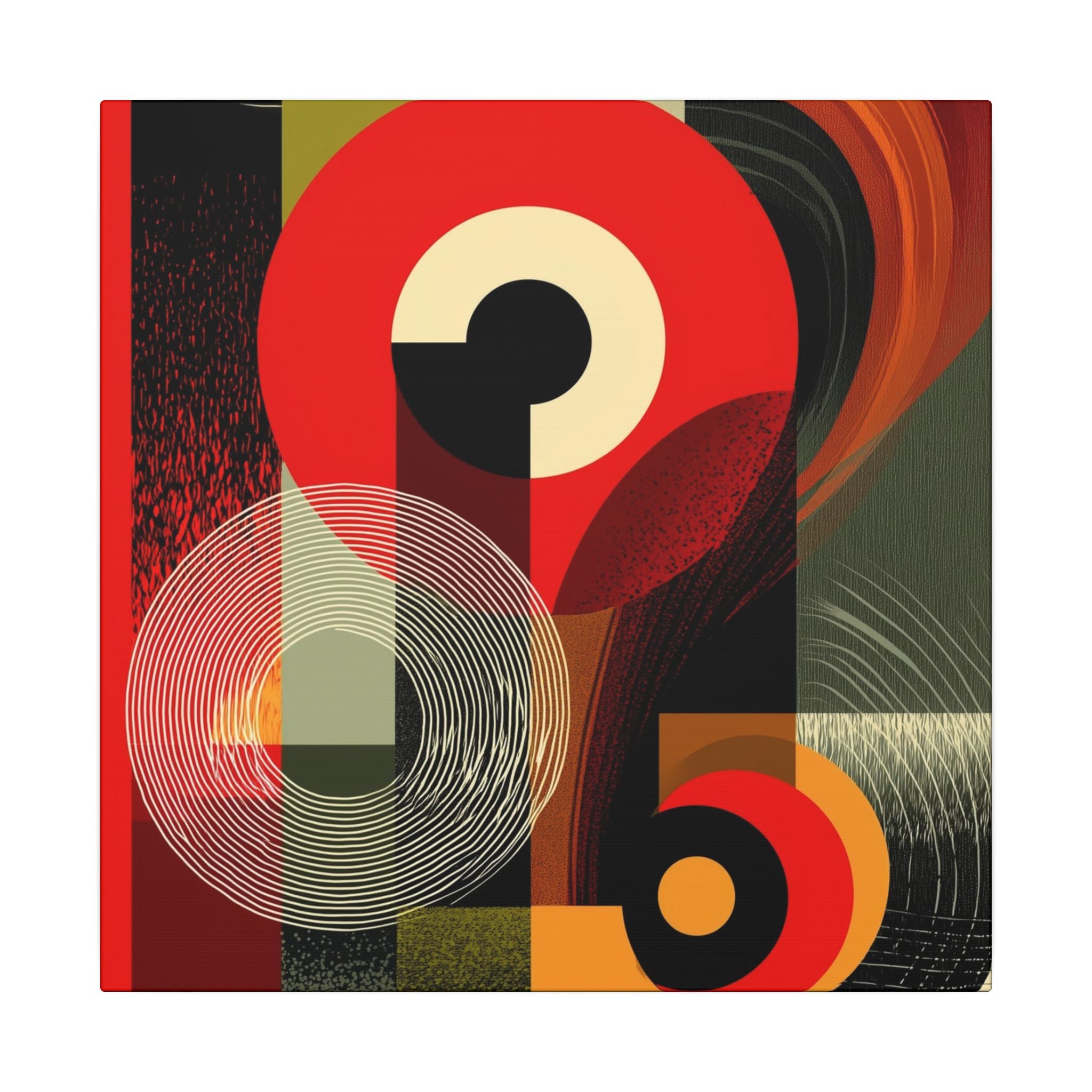 Geometric Convergence: Mid-Century Modern Abstract, Constructivist Design Principles, Bold Chromatic Composition   |   Custom Orders